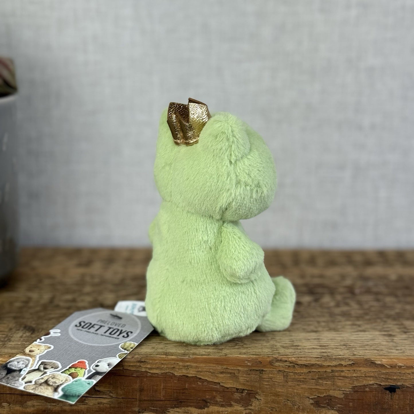 Jellycat Crowning Croaker Green Frog - Small Mini Beanie Frog In Crown Plush