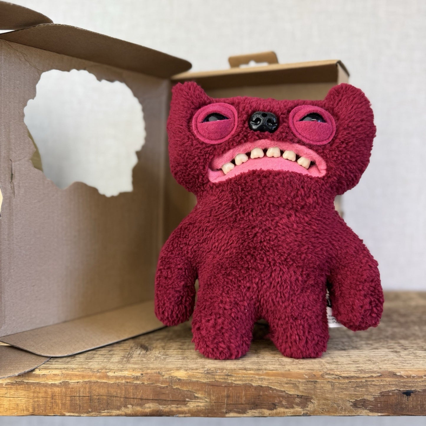 Fuggler Fart Face Gnawing Terror - Red Funny Ugly Monster Farting Plush With Box