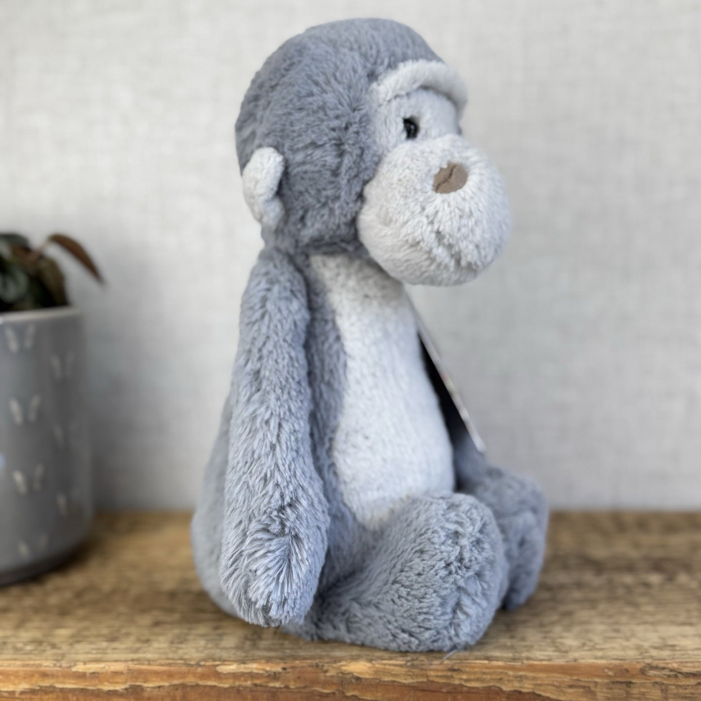 Jellycat Medium Bashful Gorilla - Light Grey Version Old Style Gorrilla 12” (#2)