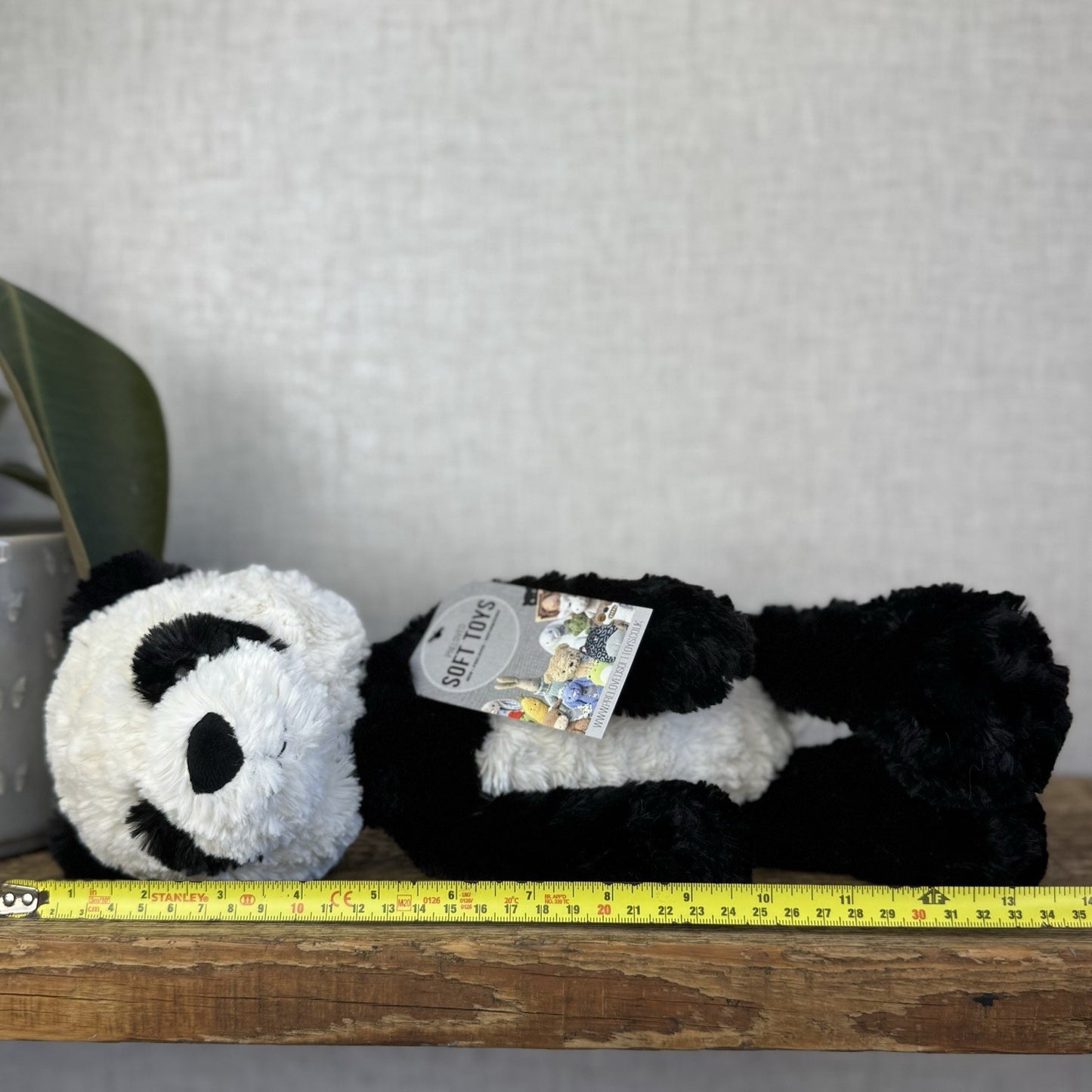 Jellycat Medium Mumble Panda - Black/White Texture Floppy Panda Bear Retired 14"