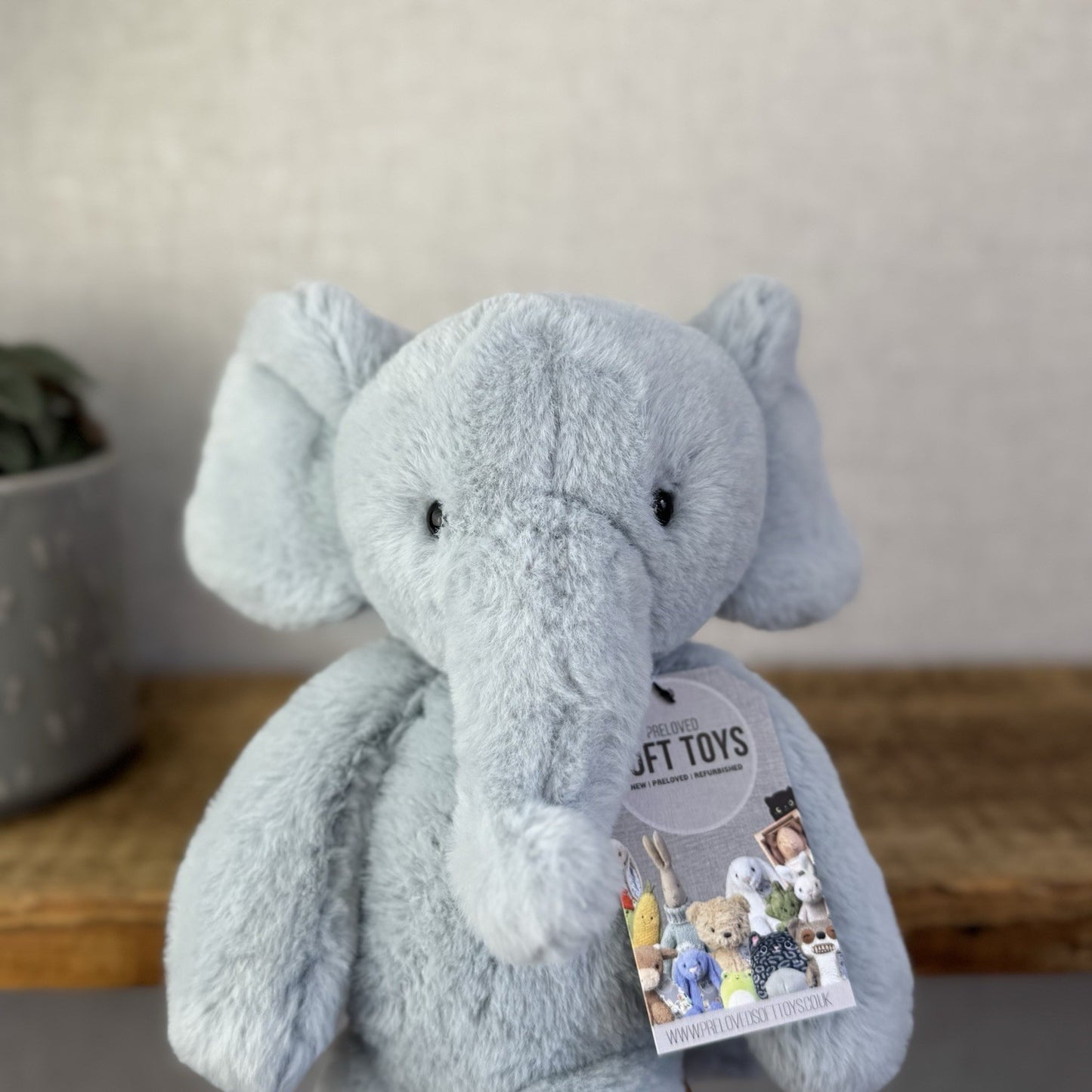 Jellycat Medium Snugglet Bobbie Elephant - Blue Super Soft Retired Elephant 14”