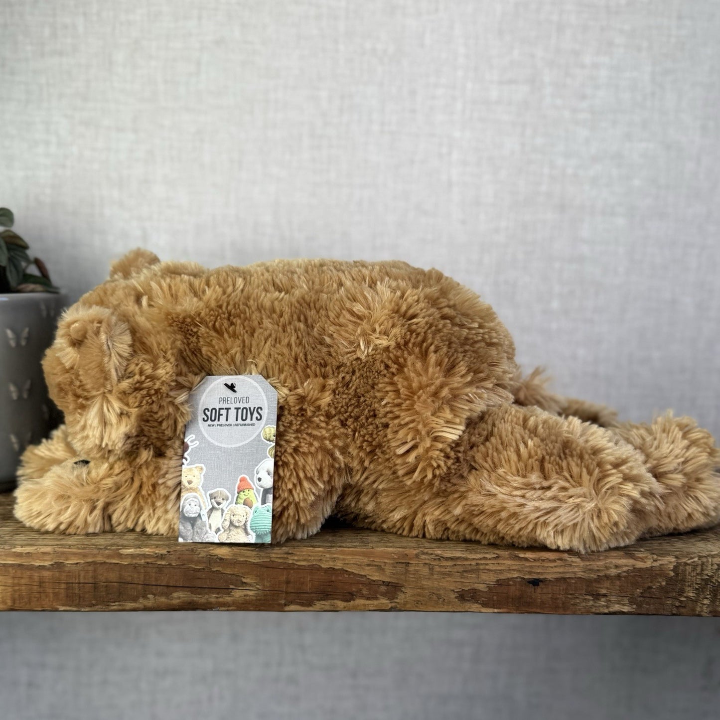 Barbara Bukowsk Vintage Floppy Bear - Golden Bear Beanie Large Rare Plush 15”
