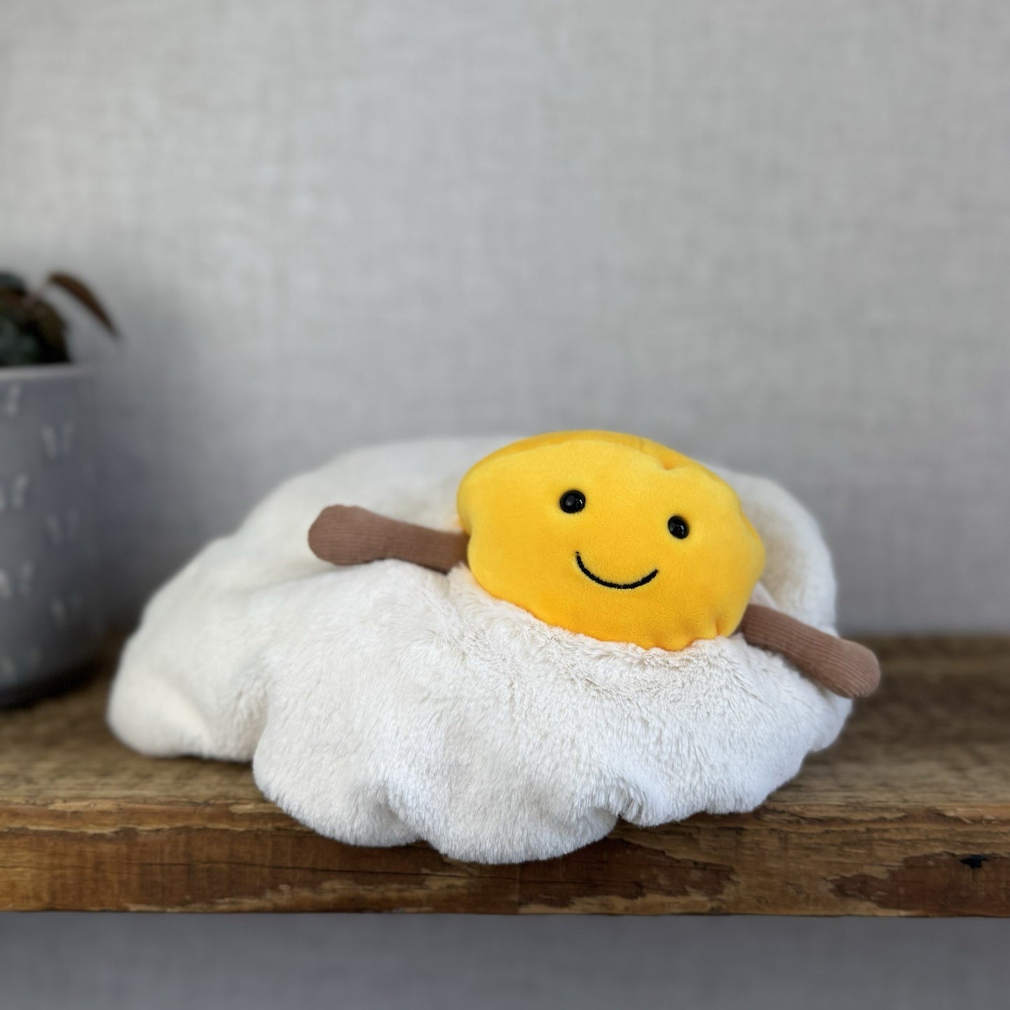 Jellycat Amuseable Fried Egg - Retired Egg Soft Toy Food Beanie Plush 8” (#2)