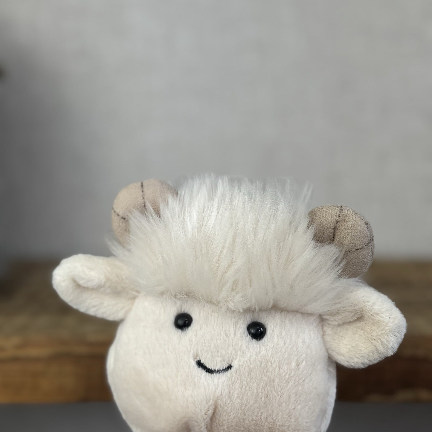 Jellycat Amuseabean Ram - Small Cream Beanie Goat Farm Animal Toy Retired 5”