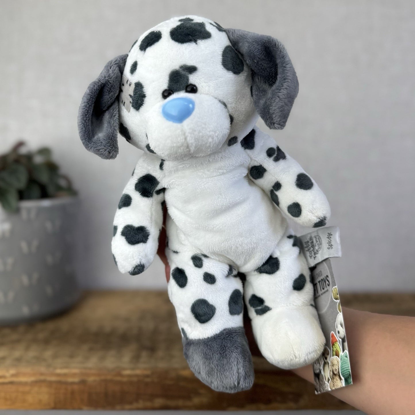 Blue Nose Friends Floppy Friends Splodge - Beanbag Puppy Dog Grey/White 11"