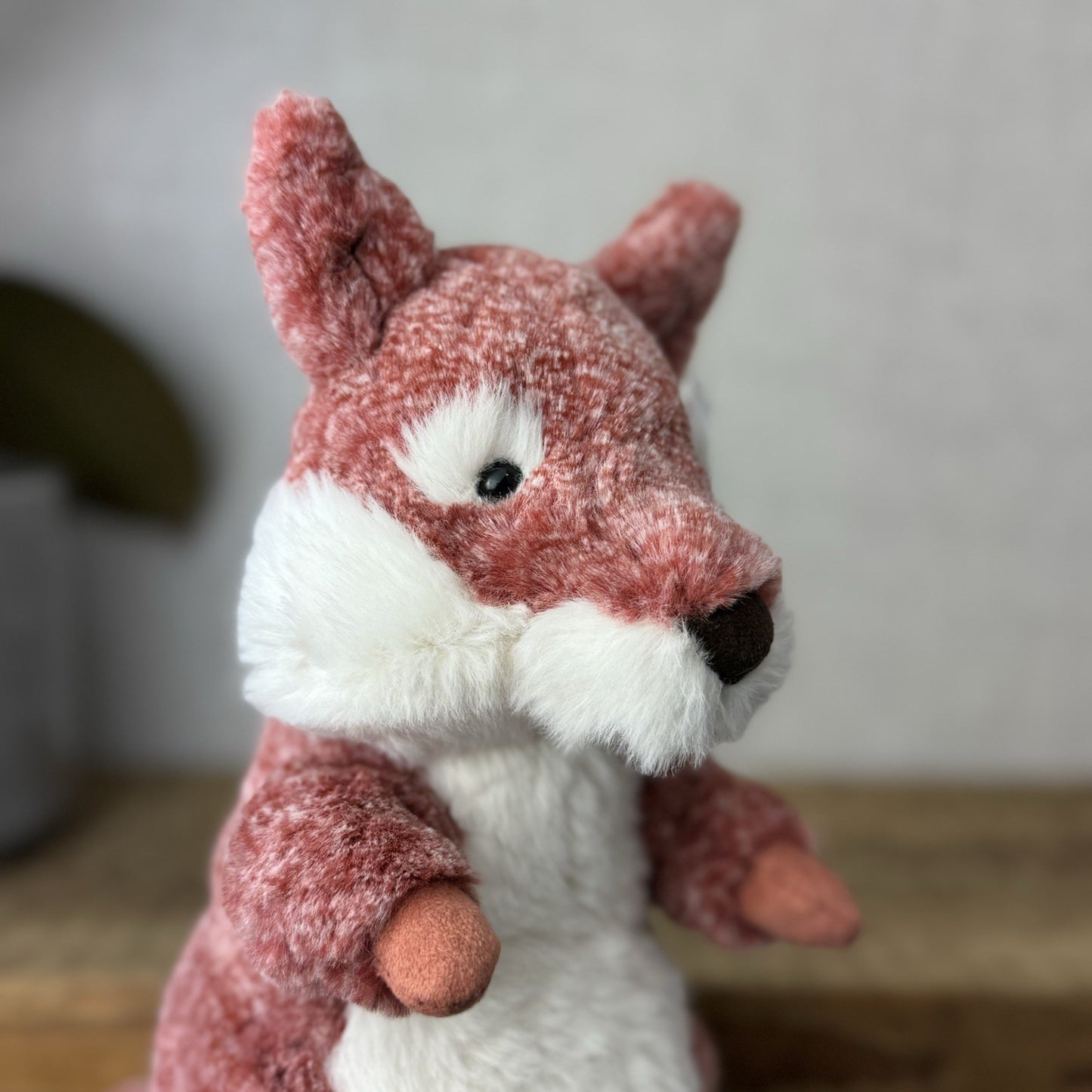 Jellycat Ambrosie Fox - Sitting Red Mottled Fox Beanie Plush Toy Woodland 9"