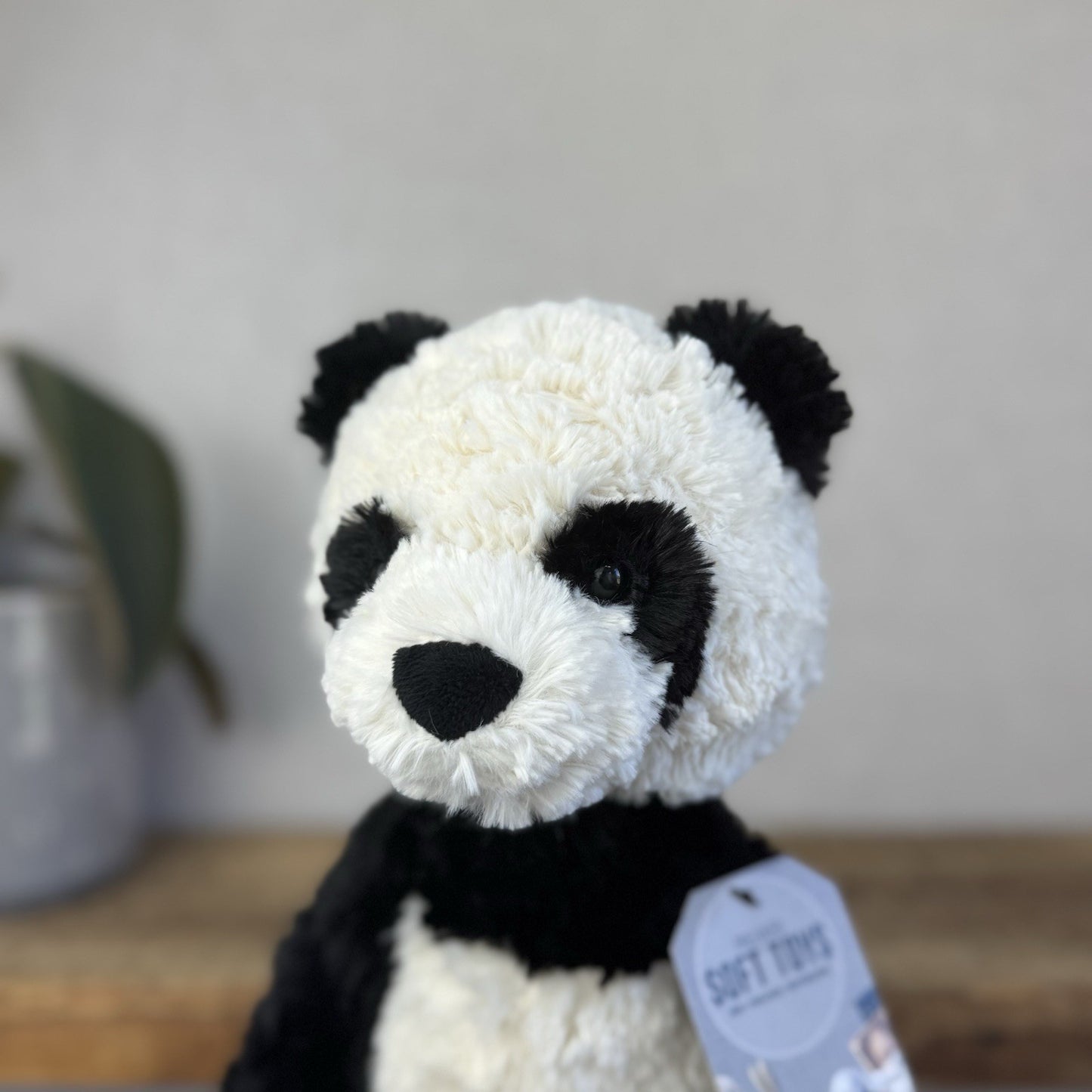 Jellycat Medium Mumble Panda - Black/White Texture Floppy Panda Bear Retired 14"