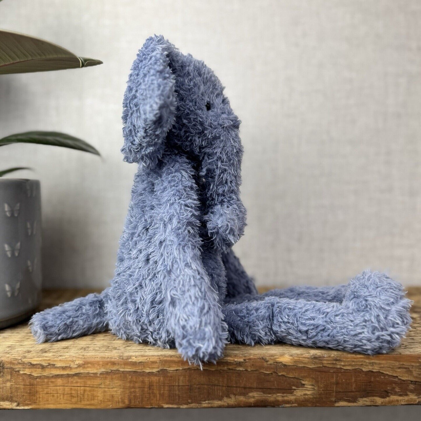 Jellycat Wild Thing Elephant - Light Blue Curly Long Legs Elephant Beanie Plush