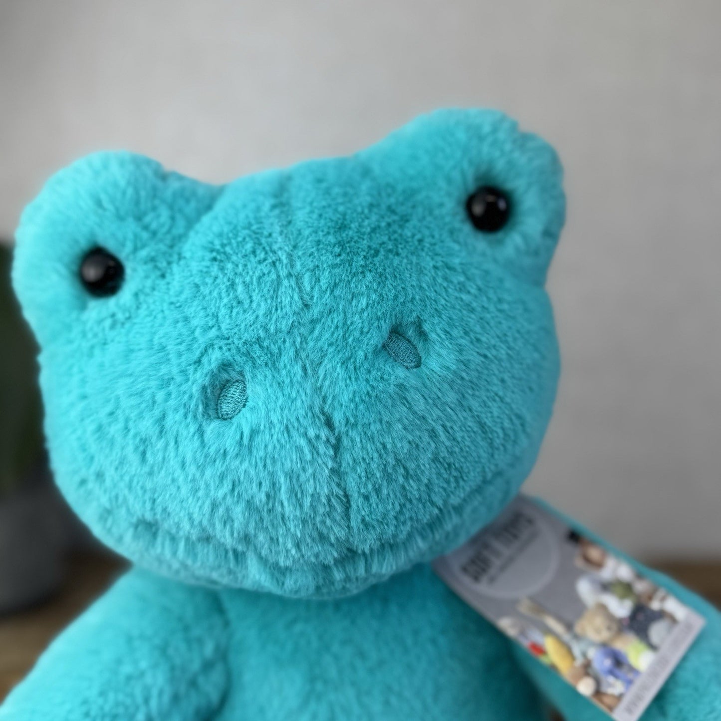Build A Bear Teal Blue Hoppy Frog - All Blue BAB Frog Retired Collectible 17”