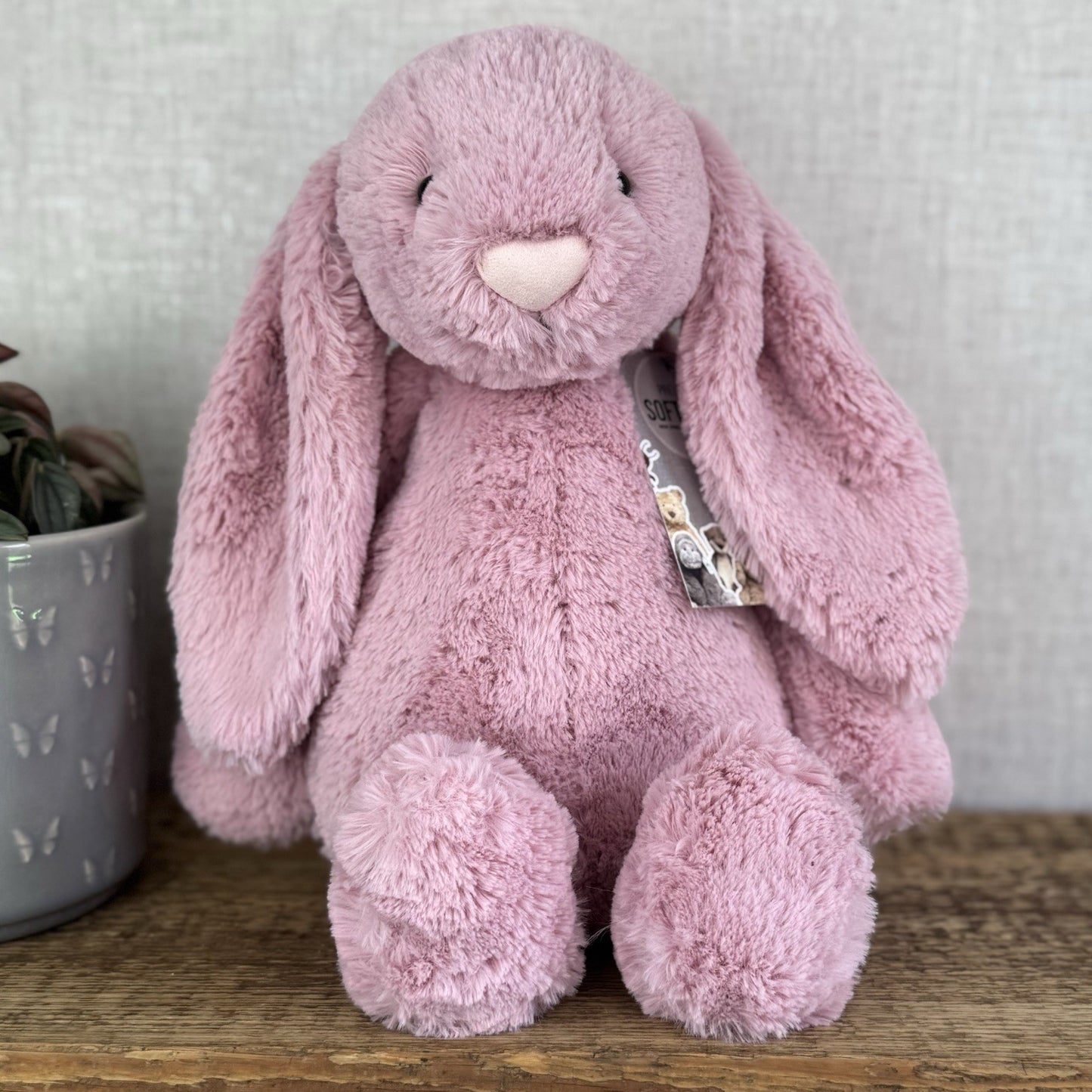 Jellycat Large Bashful Tulip Bunny Rabbit - Large Pink Rabbit Beanie Plush 16"