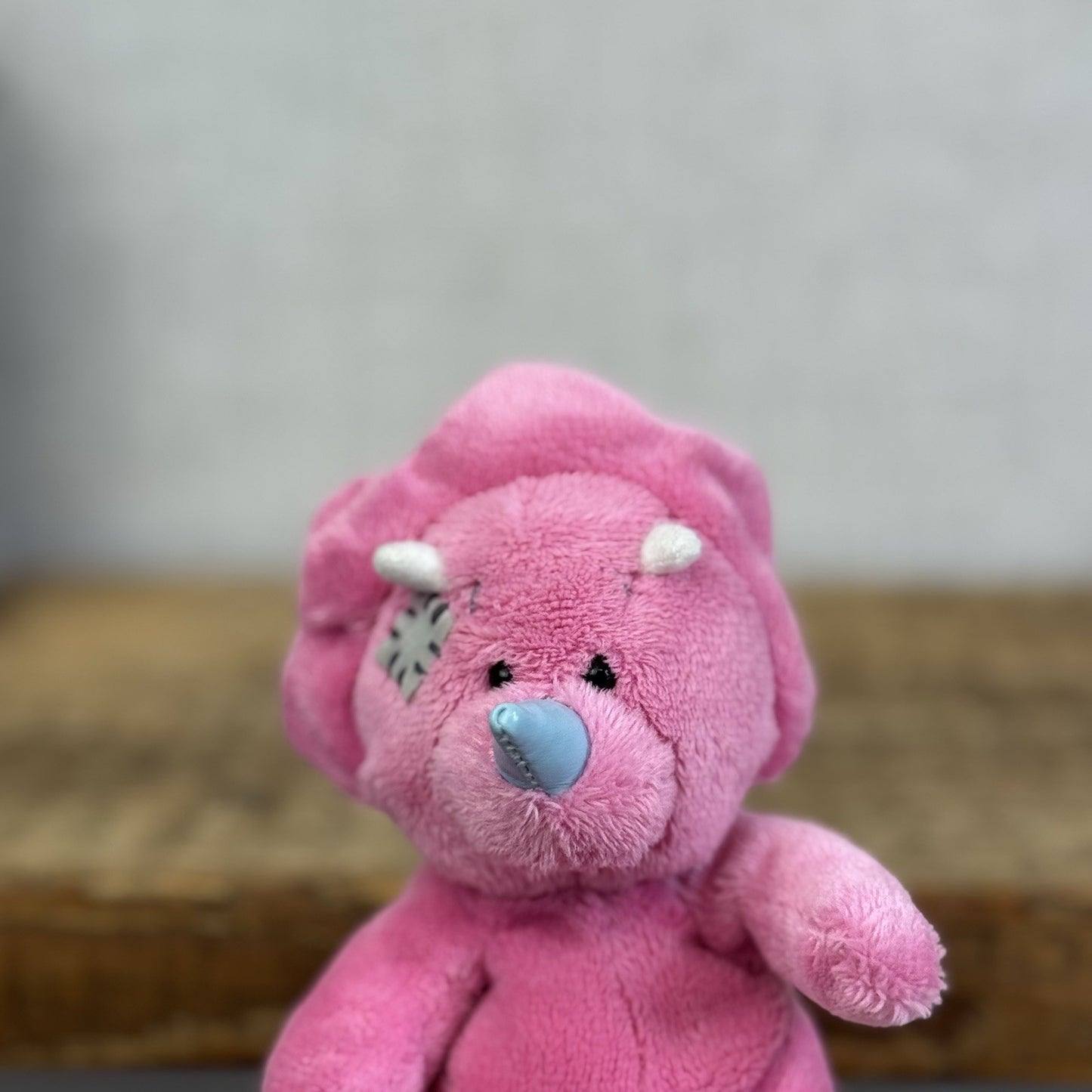 Blue Nose Friends Pudge Pink Triceritops Plush - Rare Pink Dinosaur Beanie Toy