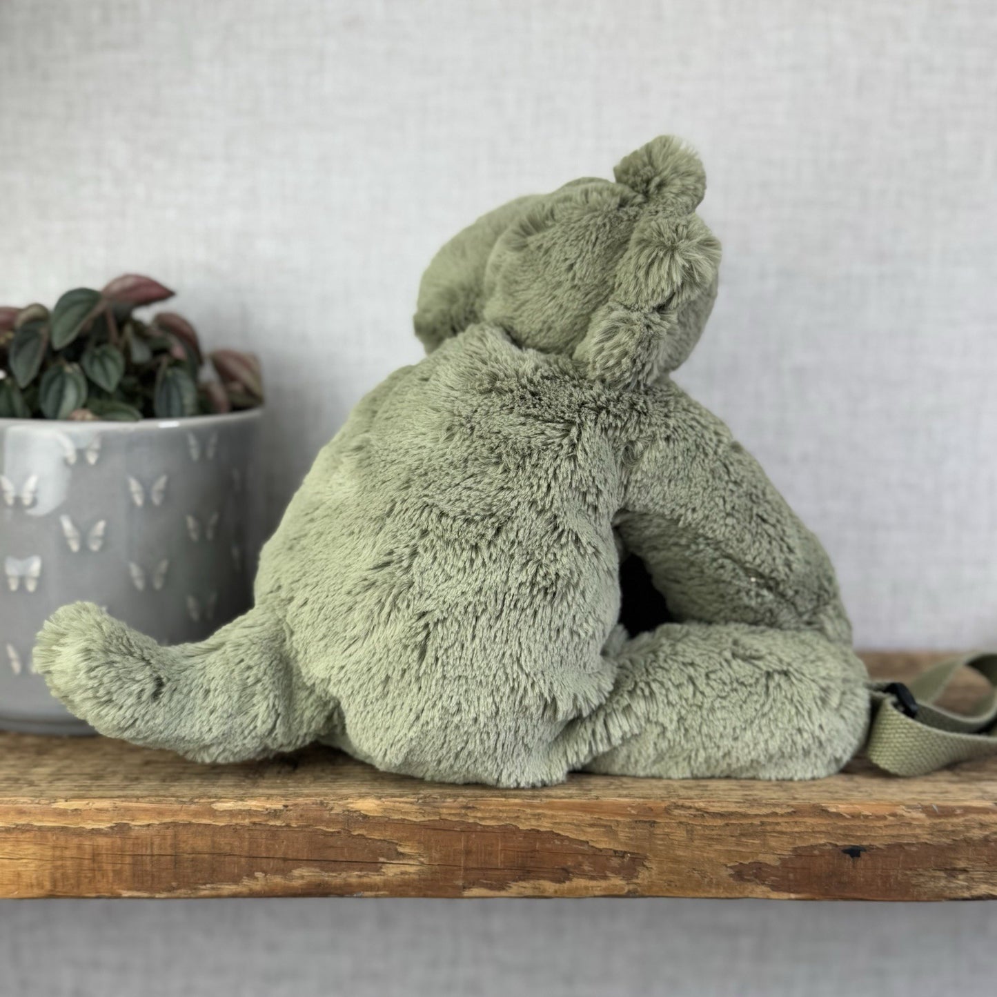 Jellycat Huggady Dino Bag - Green Dinosaur Rucksack Soft Toy Bag Retired NWOT