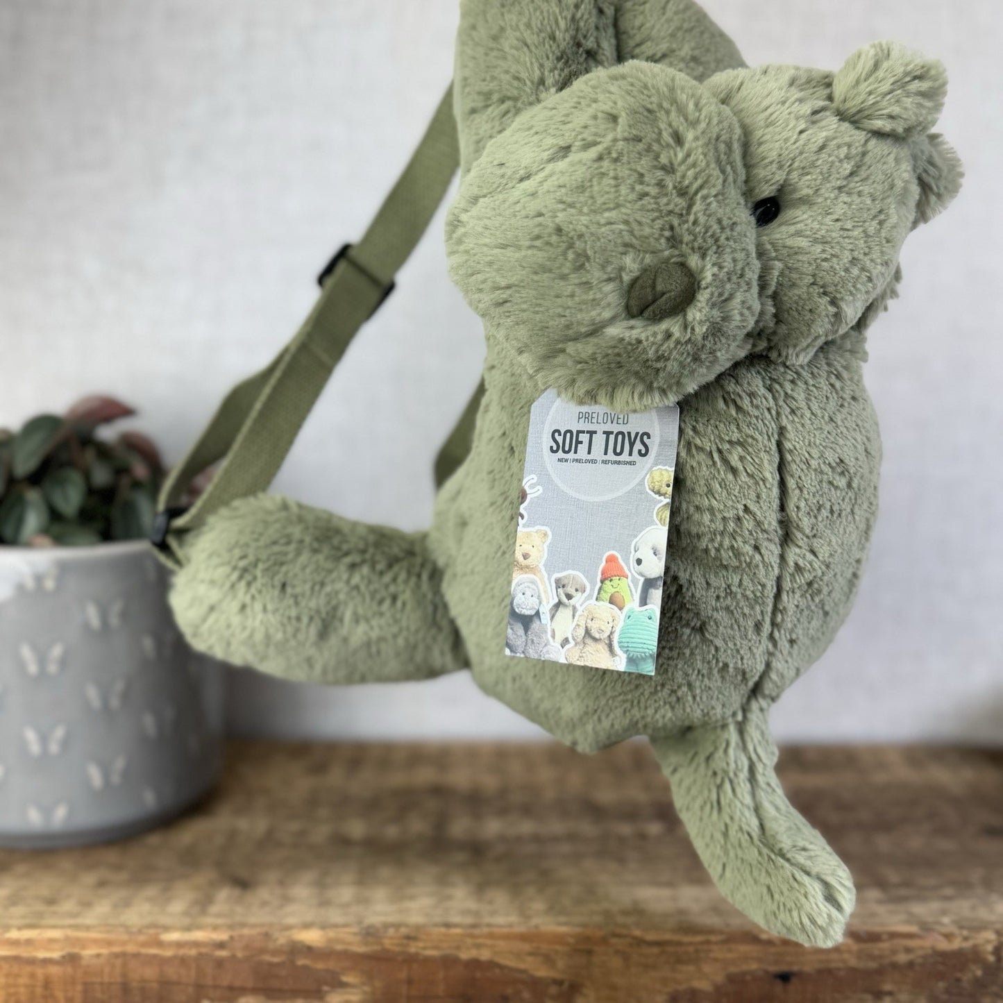 Jellycat Huggady Dino Bag - Green Dinosaur Rucksack Soft Toy Bag Retired NWOT