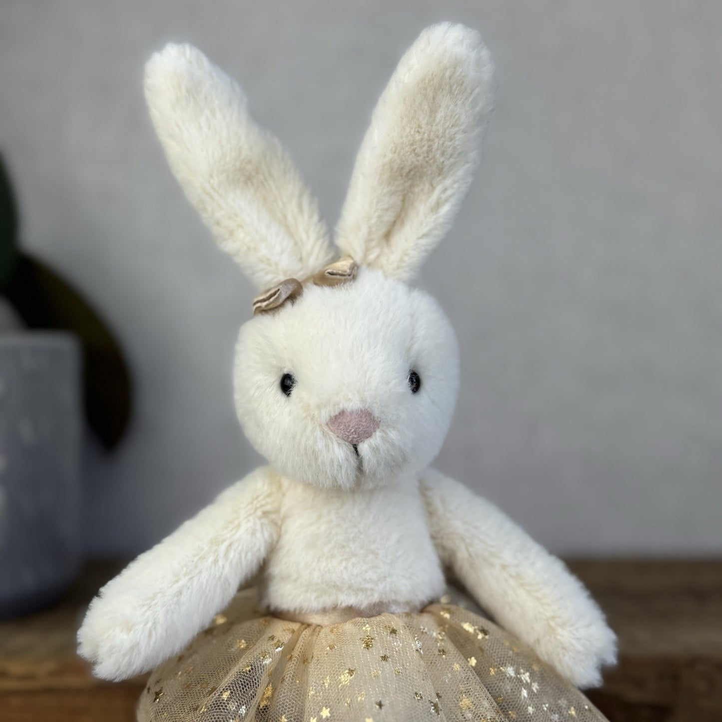Jellycat Glistening Belle Cream Bunny Ballet Gold Tutu Ballerina - Retired 10”