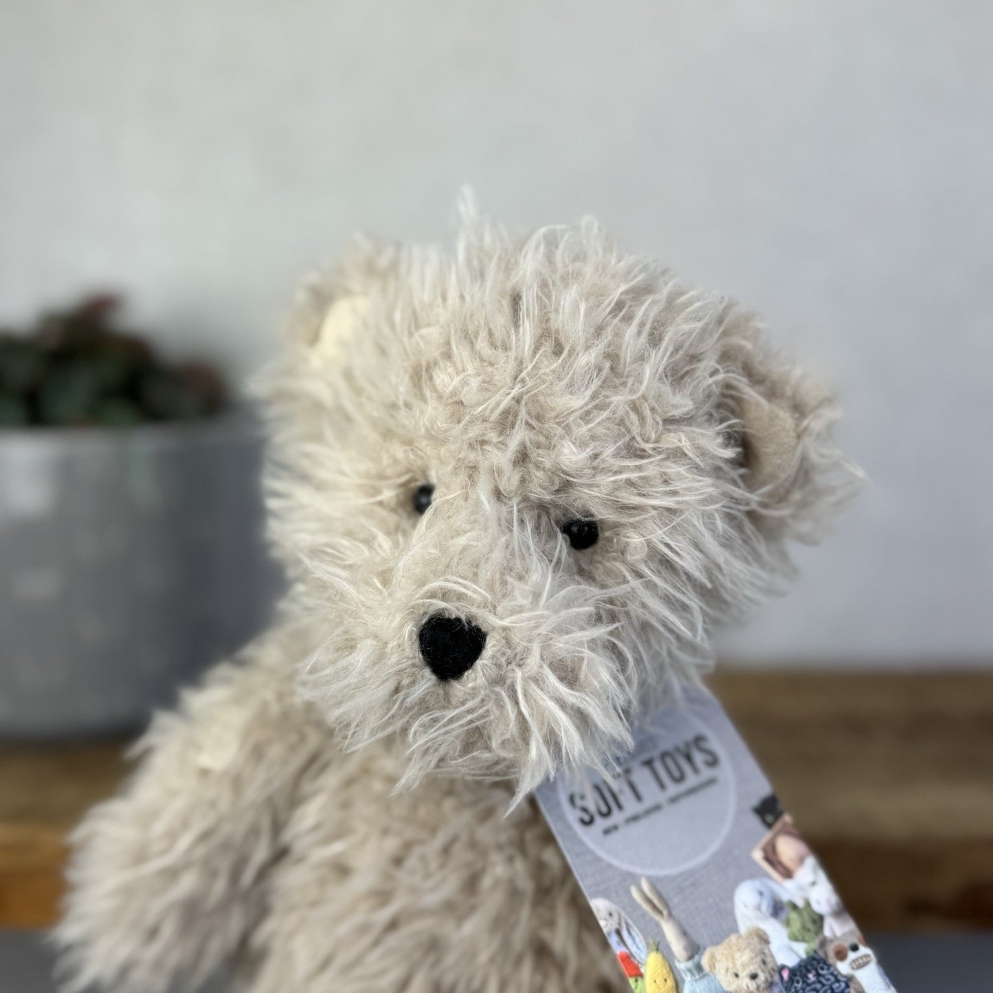Jellycat Angora Cocoa Bear - Fluffy Medium Beige Bear Soft Toy Retired 12"