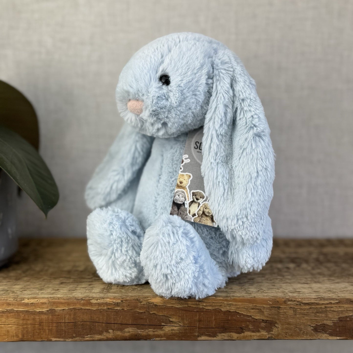 Jellycat Medium Bashful Blue Bunny - Baby Blue Rabbit Beanie Medium 12" (#2)