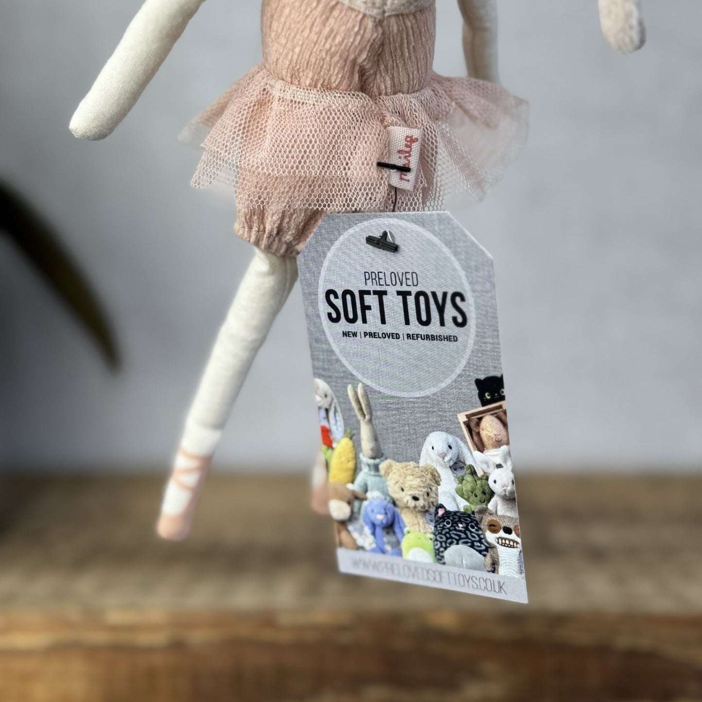Maileg Dancing Ballerina Bunny Retired 2018 (No Tube) Retired Magnetic Hands 9”
