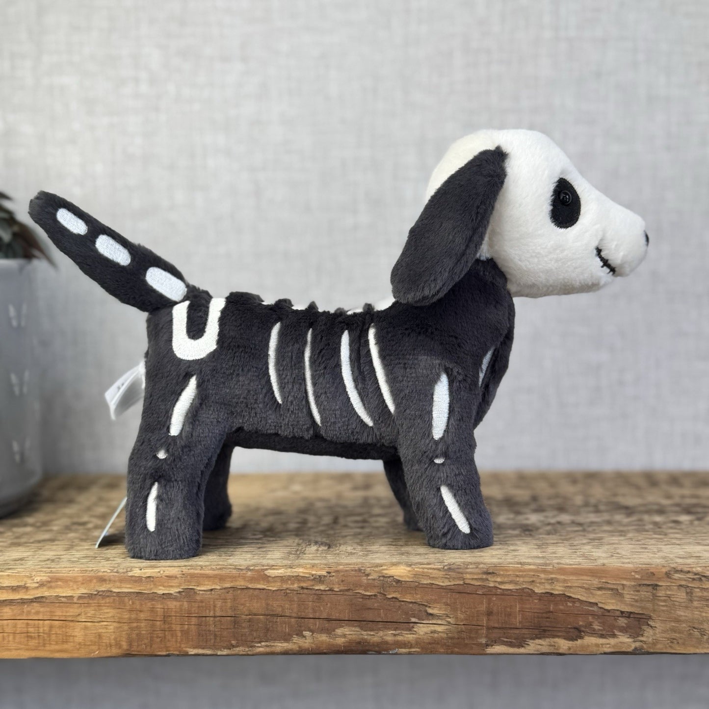 Jellycat Skeledog Dan - Skeleton Dog Beanie Plush Toy Collectible NWT 8"