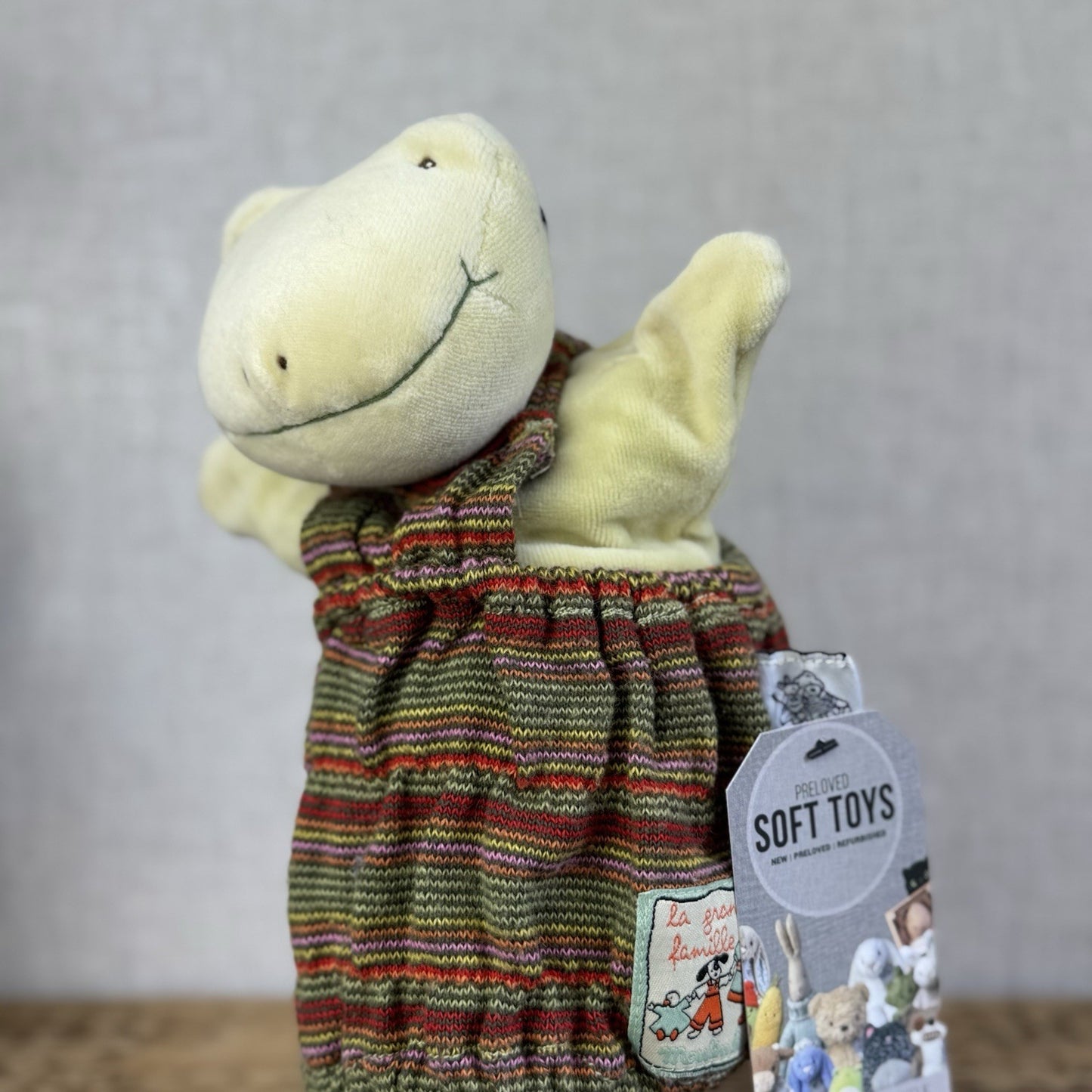 Moulin Roty Frog Soft Hand Puppet - Frog Puppet - Moulin Roty La Grande Famille