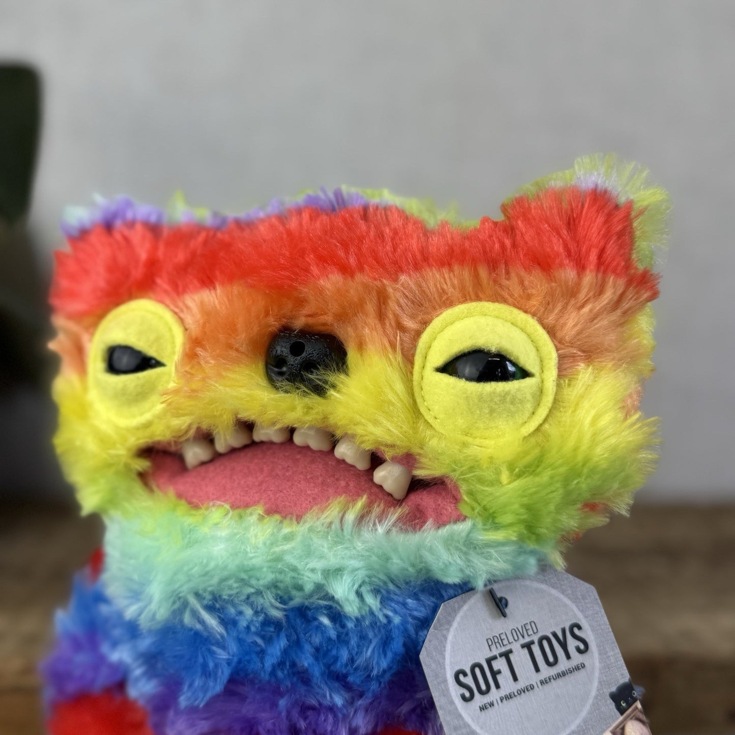 Fuggler Fart Face Fuggler - Wide Eyed Weirdo Rainbow Fuggler Cute Snuggler Plush