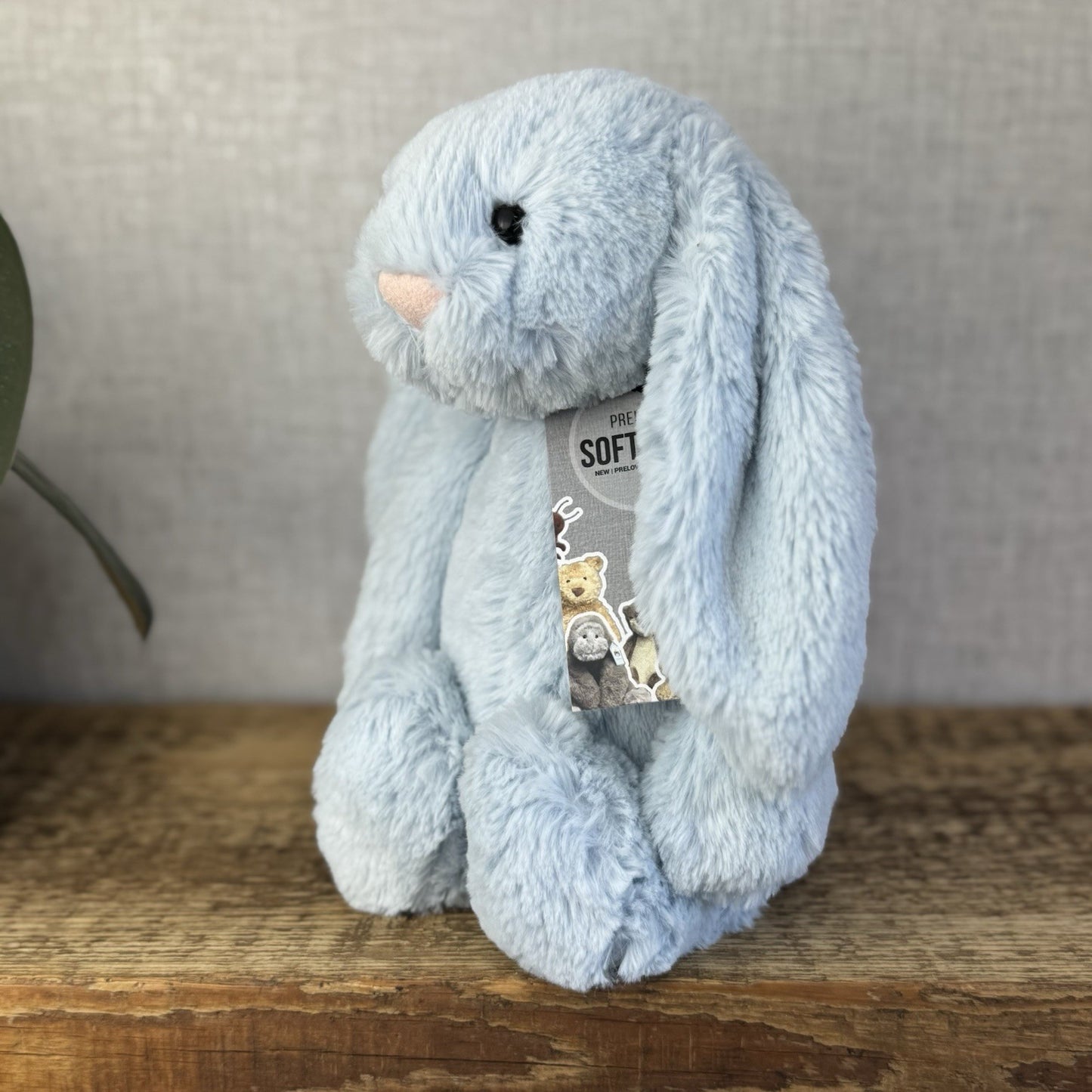 Jellycat Medium Bashful Blue Bunny - Baby Blue Bunny Rabbit Beanie Medium 12"
