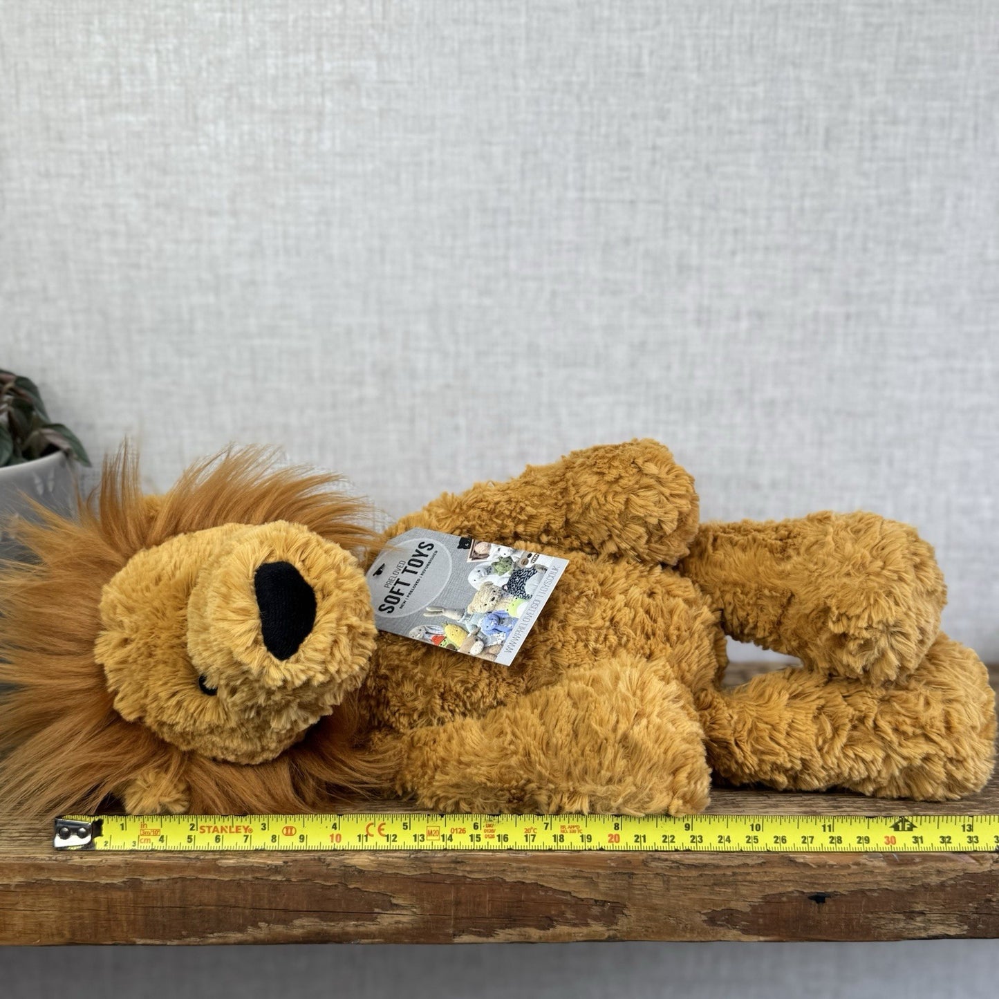 Jellycat Medium Mumble Lion - Rare Sguiggle Lion Soft Toy Beanie Plush 14"