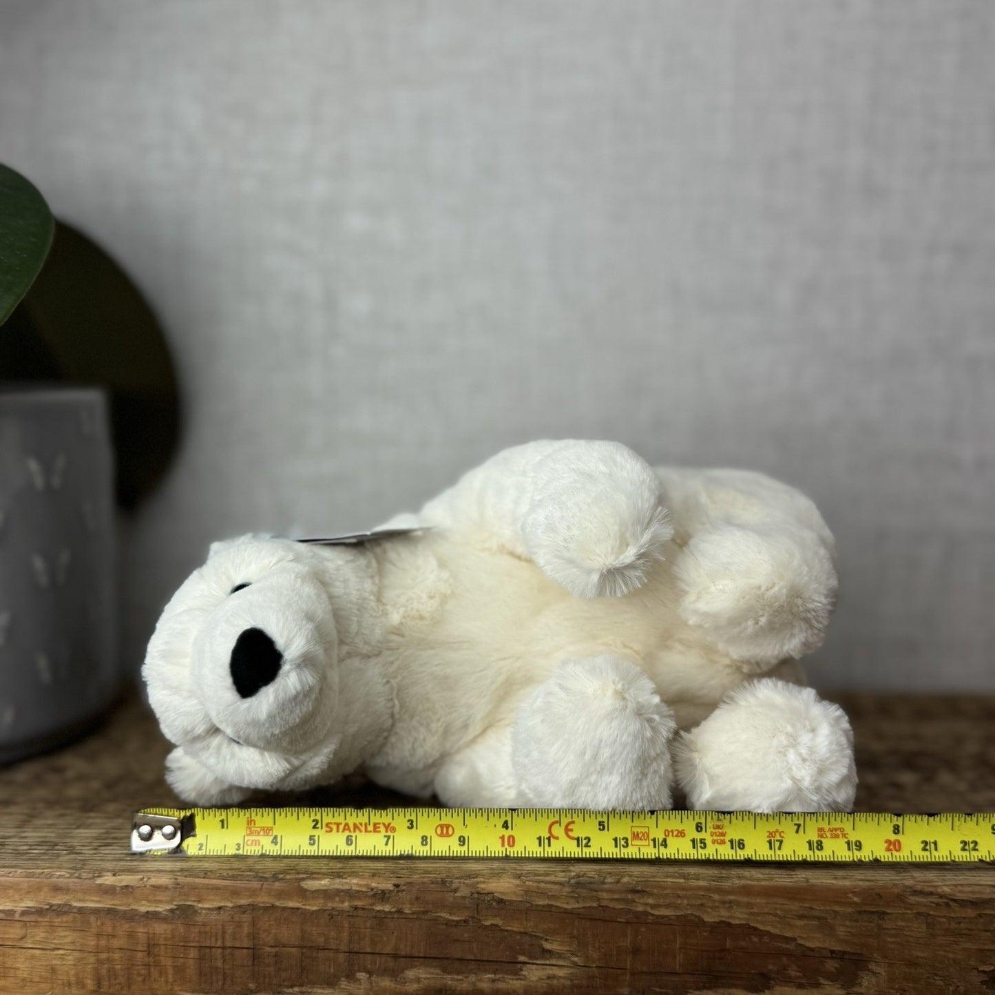 Jellycat Small Elwin Polar Bear - White Sitting Bear Plush Blue Eyes with tags