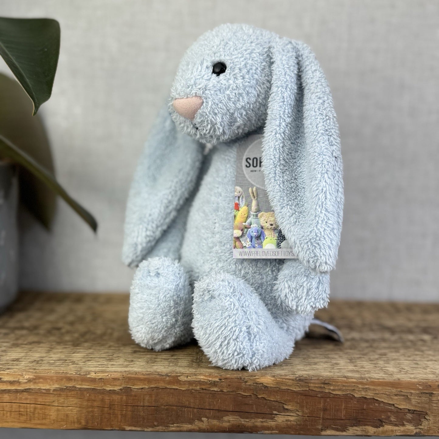 Jellycat Blue Bashful Bunny Chime - Baby Blue Texture Rattle Retired JellyKitten