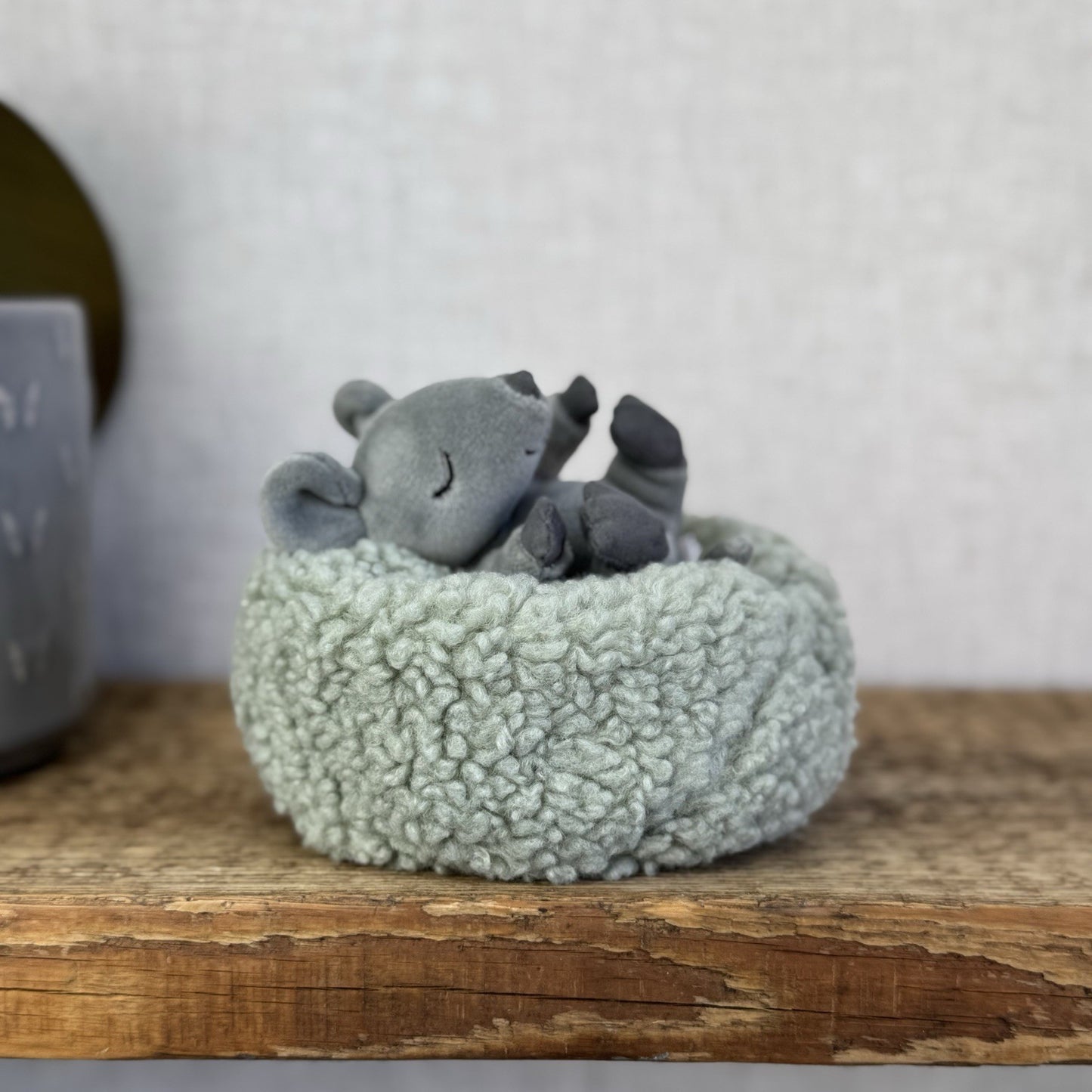 Jellycat Hibernating Mouse - Tiny Mouse In A Beanbag Nest Wildlife Plush Rare 5"
