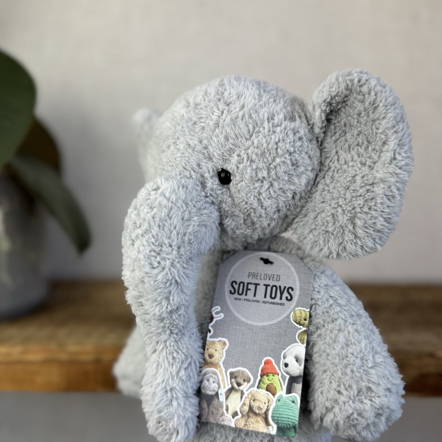Jellycat Medium Nugget Elephant - Medium Nugget Elephant Grey Soft Toy 12"