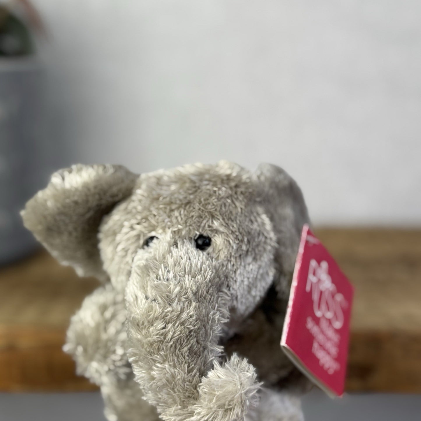 Russ Luvvies - Kristi Elephant Small Pudding Beanie Elephant New Tags 5"