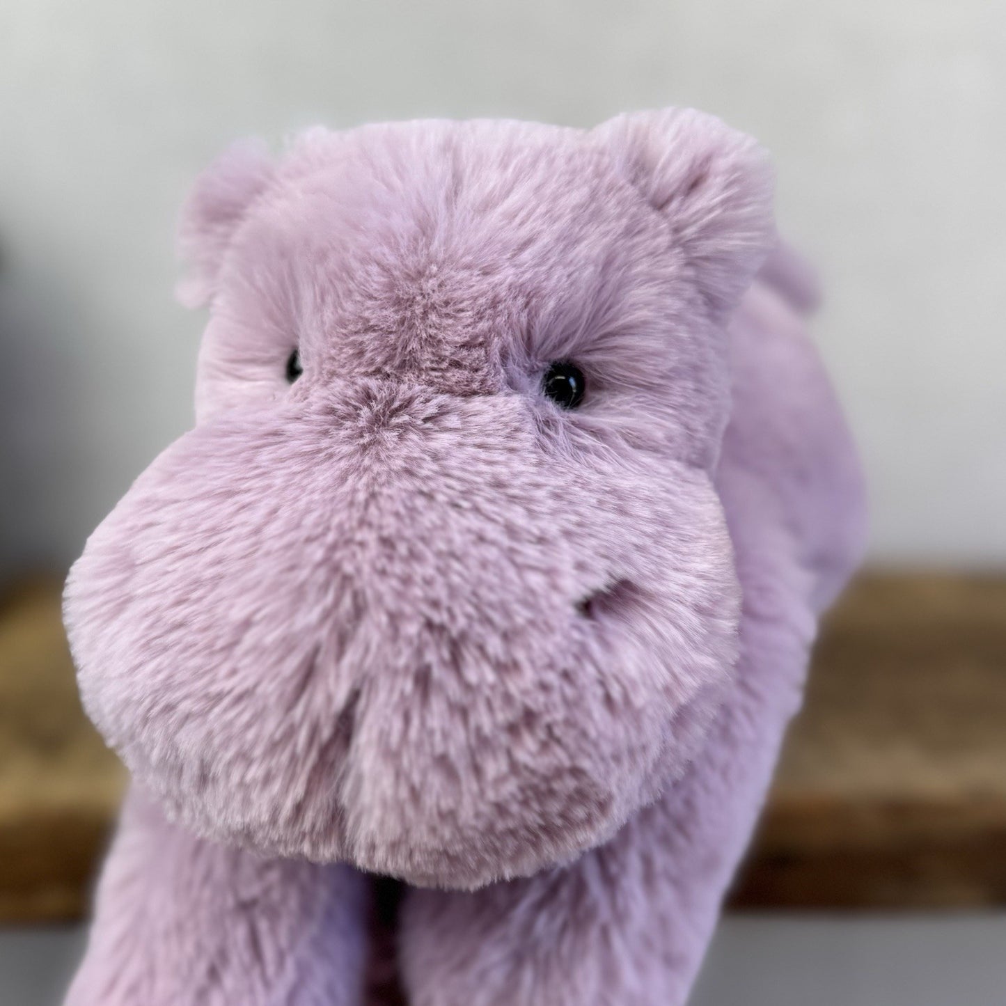 Jellycat Medium Smudge Hippo - Lilac Laying Hippo Beanie Plush Retired New 14”