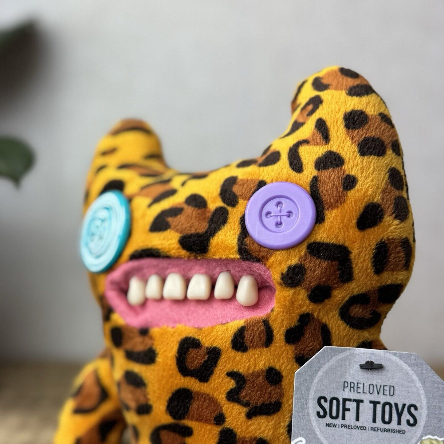 Fuggler Indecisive Monster - Leopard Print Fuggler Button Eyes Fun Ugly Monster