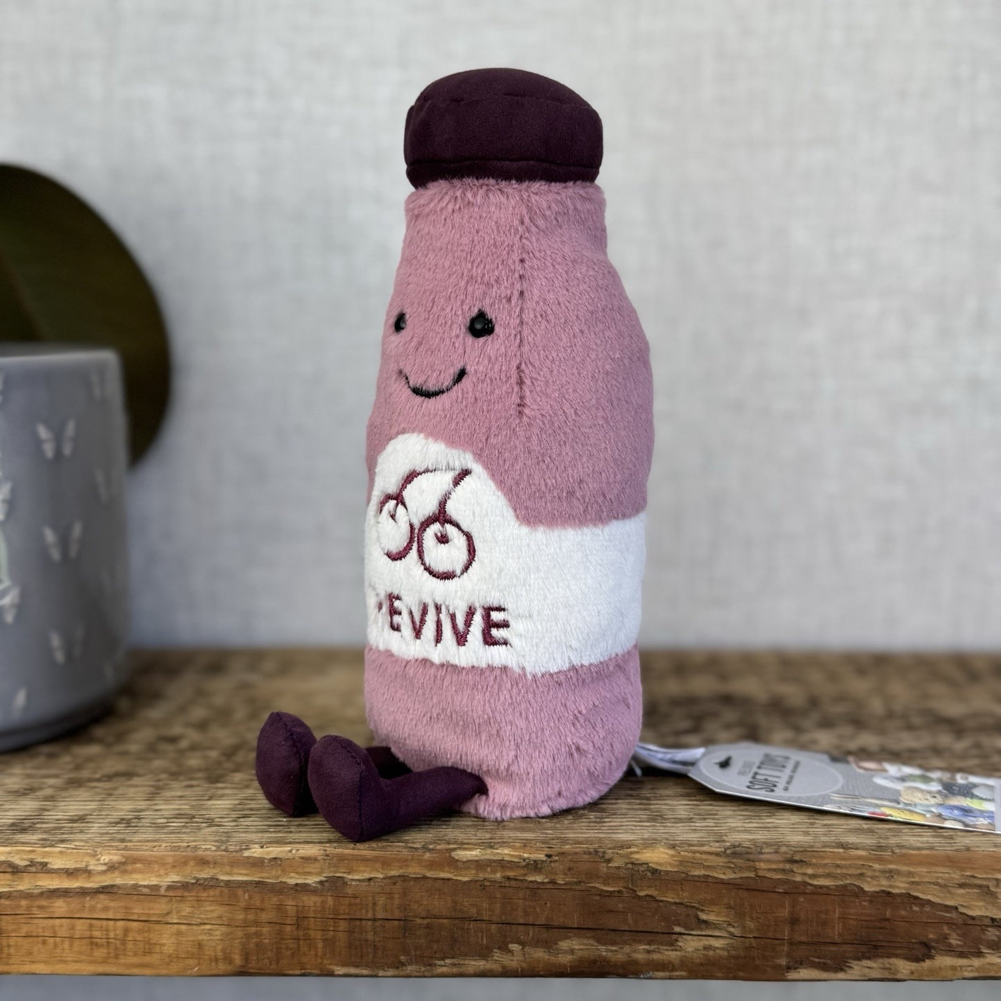 Jellycat Amuseable Juice Revive - Soft Toy Cherry Drink Bottle Beanie Retired 9”