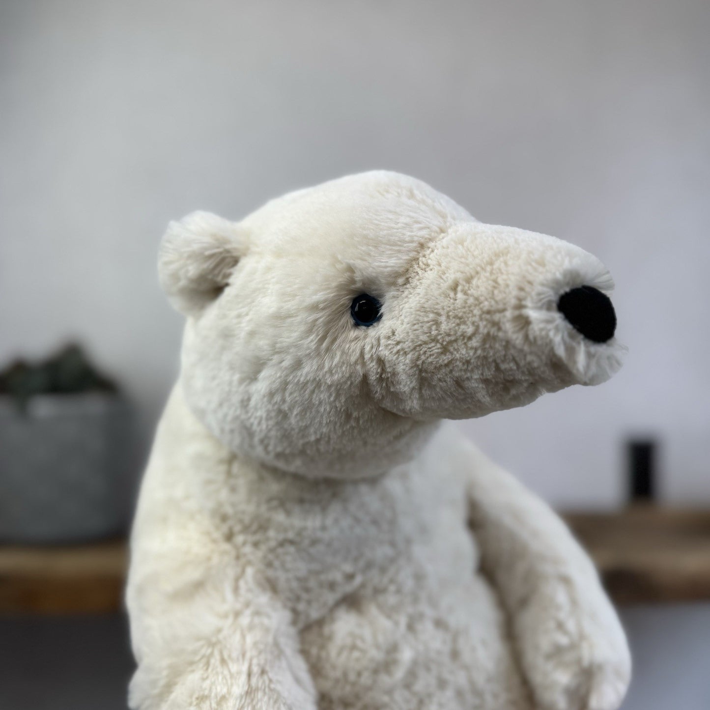 Jellycat Large Elwin Polar Bear - White Sitting Bear Plush Rare & Retired 16”
