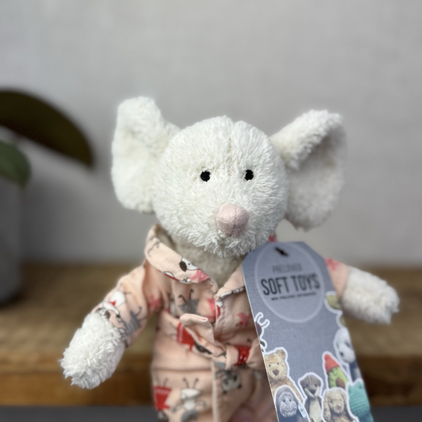 Jellycat Bedtime Mouse In Dressing Gown - Small Jellycat Mice In Pjs - Small 8”