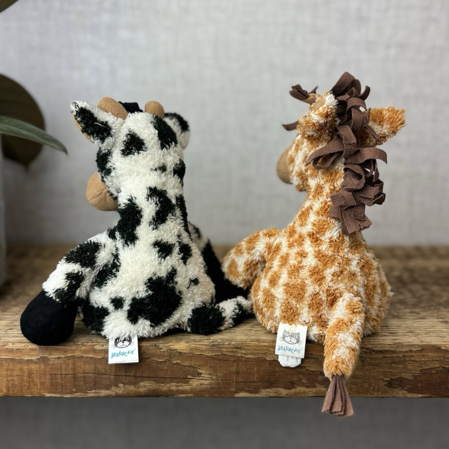Jellycat Animal Baggage Giraffe & Cow - Jellycat In A Tin Retired 2008 With Tags