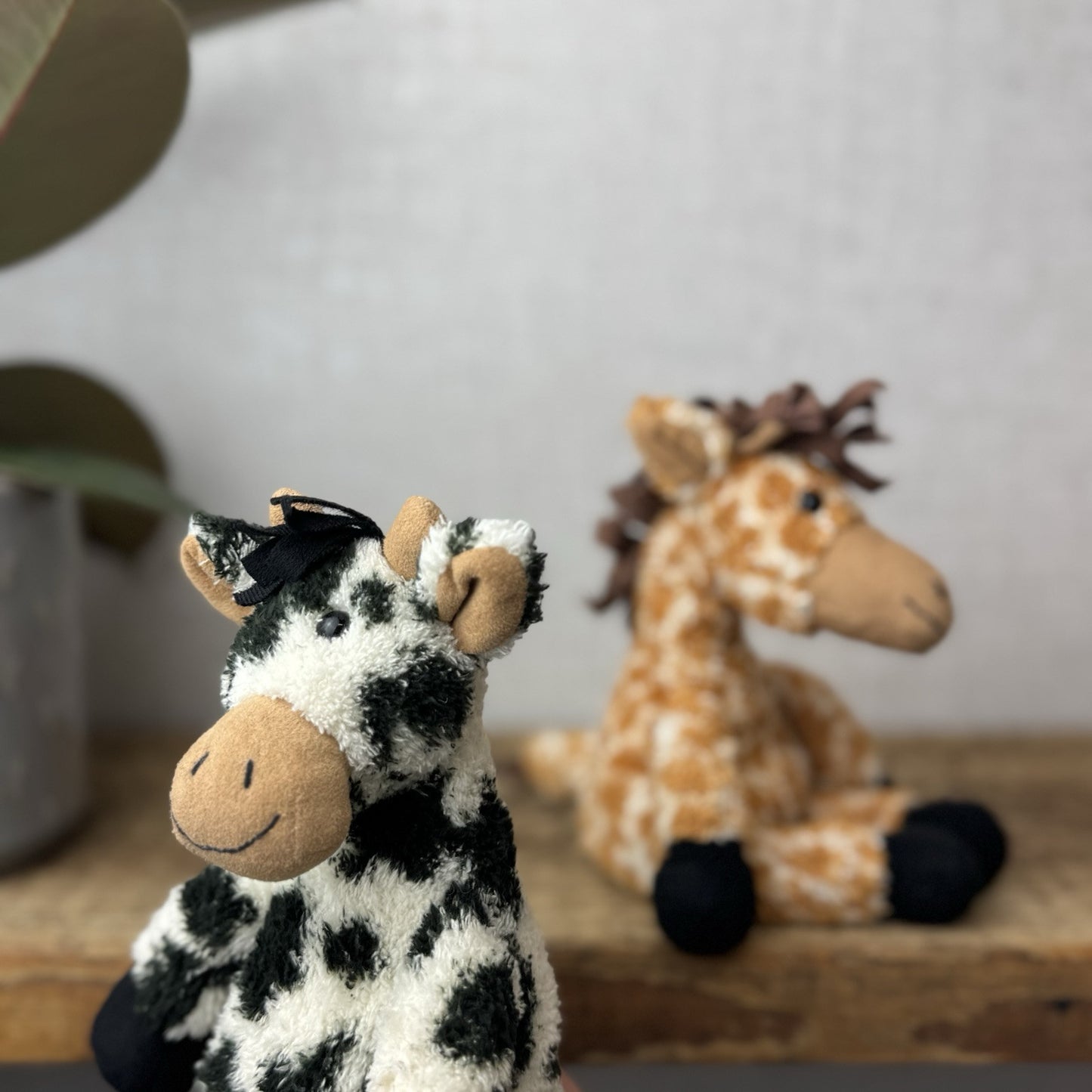 Jellycat Animal Baggage Giraffe & Cow - Jellycat In A Tin Retired 2008 With Tags