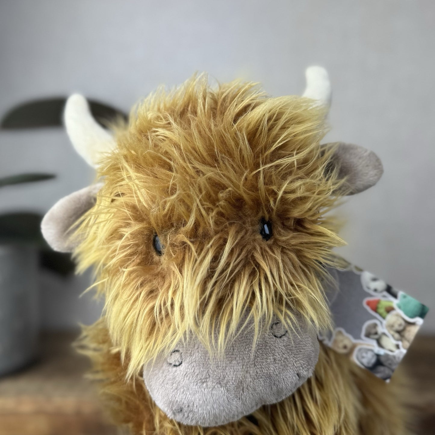Jellycat Medium Truffles Cow - Fluffy Cow Cushion - Highland Cow 14”