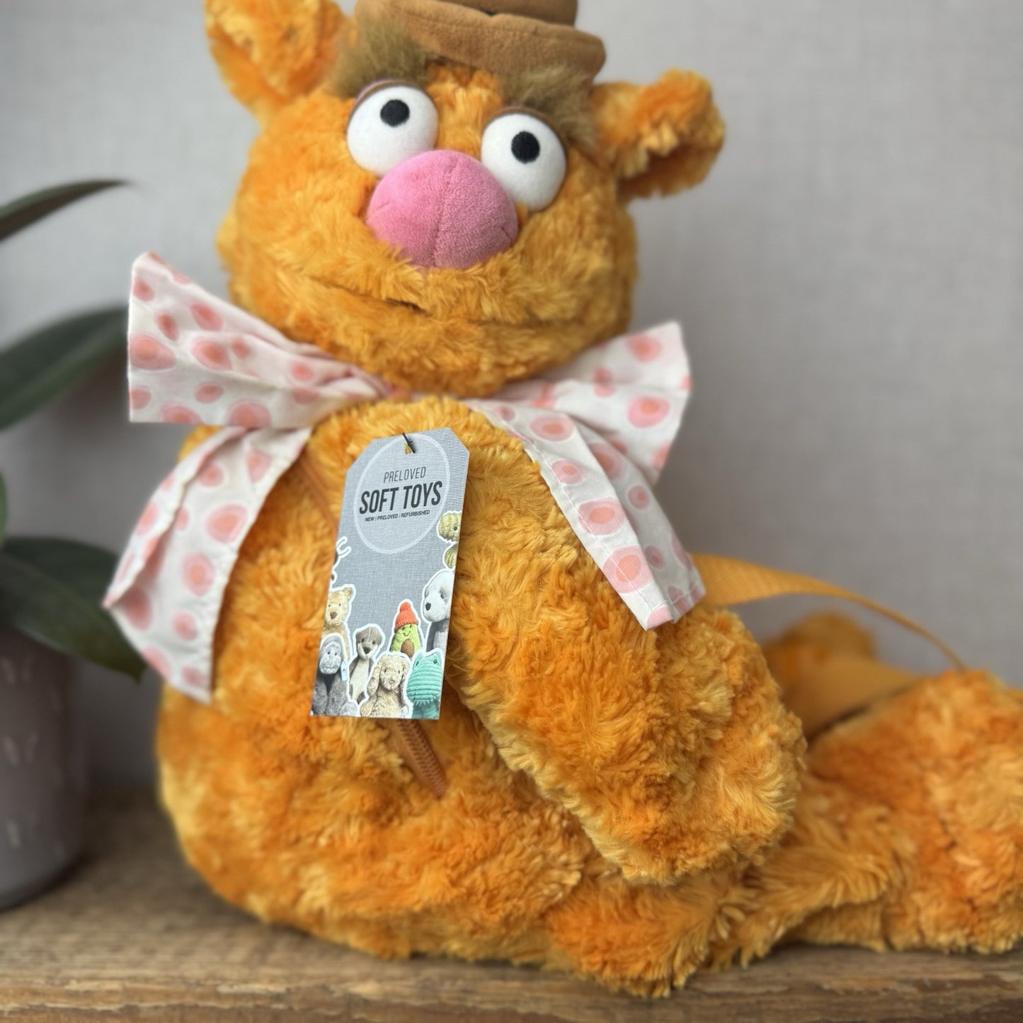 Disney Store The Muppets Show - Fozzie Bear Backpack Plush Bag Collectible
