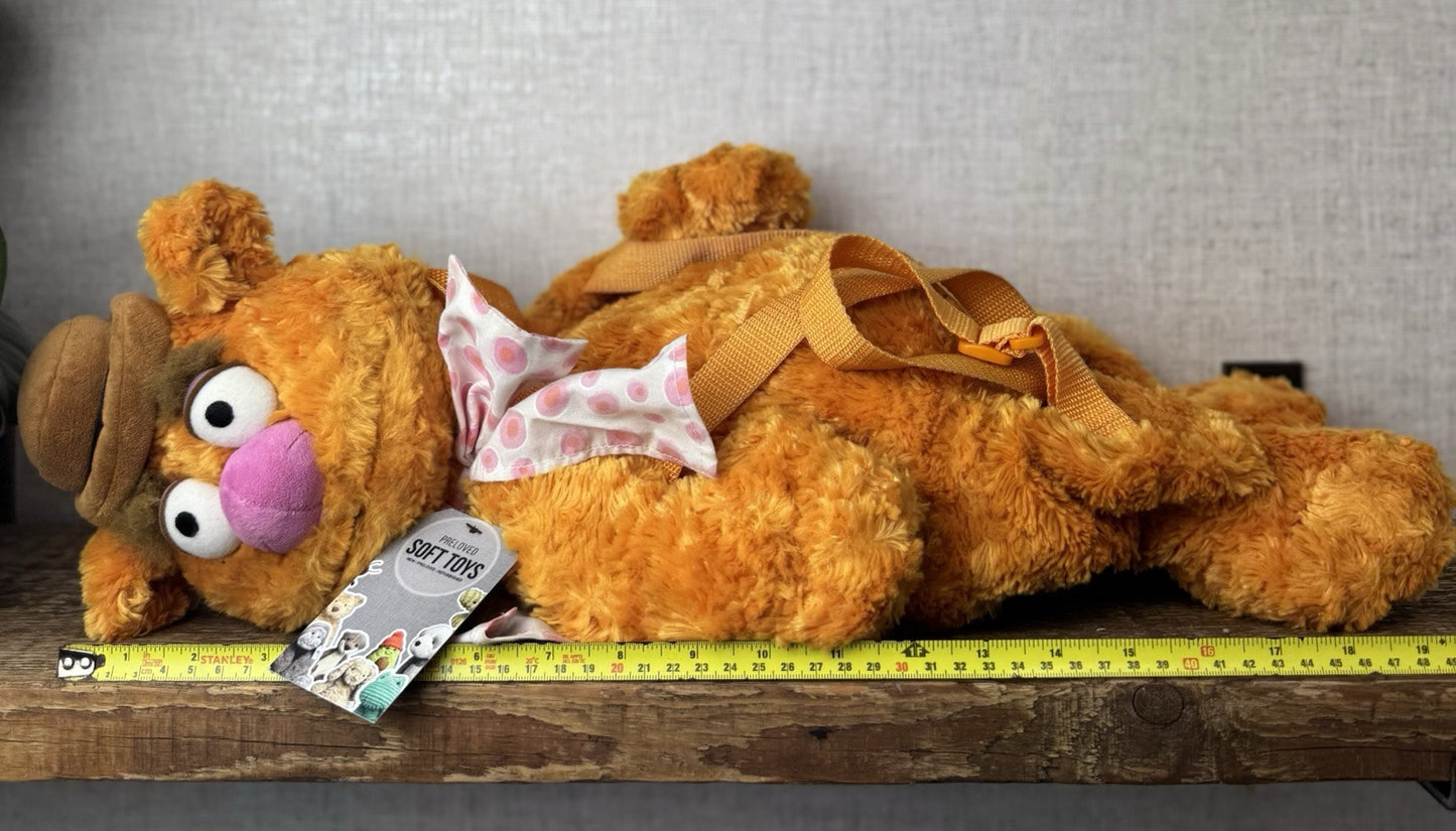 Disney Store The Muppets Show - Fozzie Bear Backpack Plush Bag Collectible