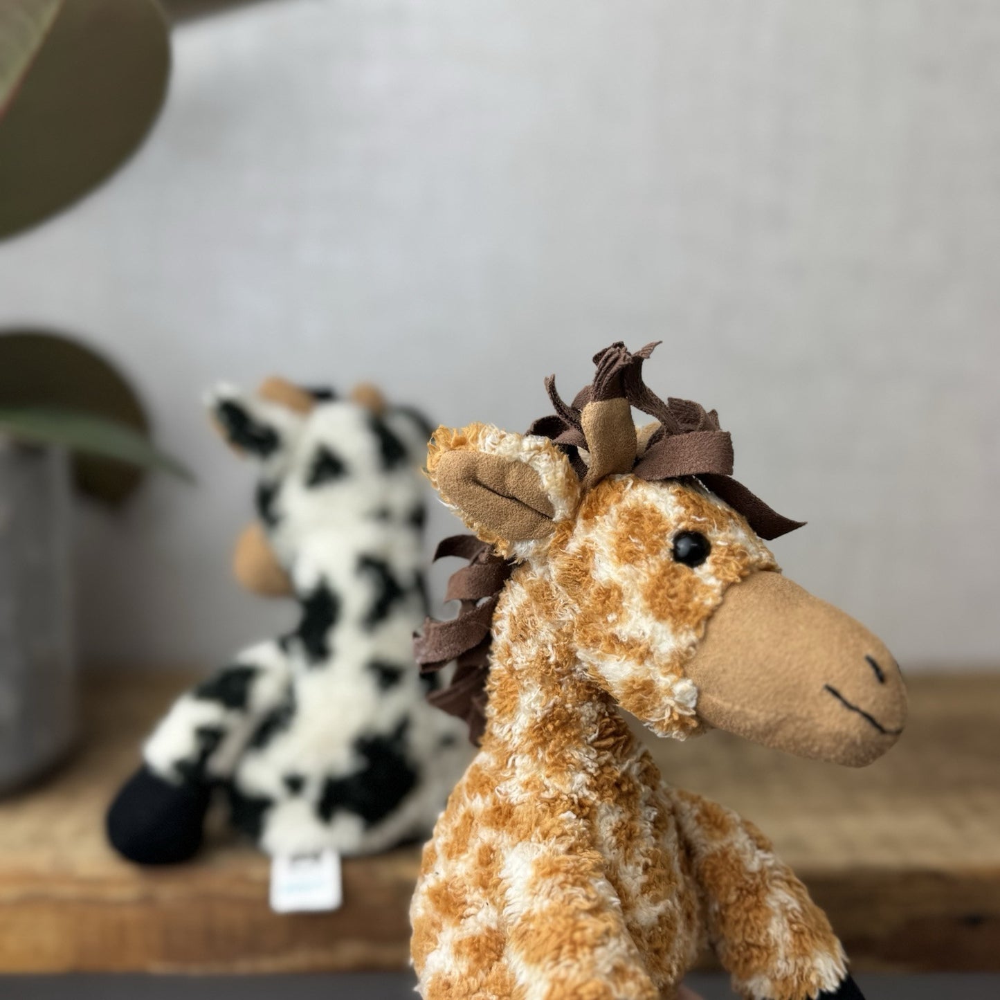 Jellycat Animal Baggage Giraffe & Cow - Jellycat In A Tin Retired 2008 With Tags