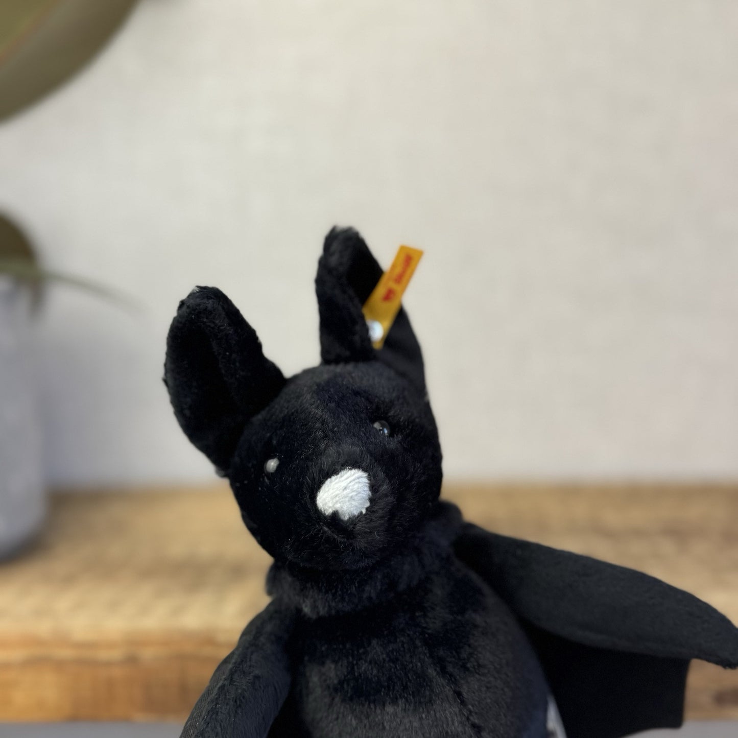 Steiff Boris Bat - Small Black Fluffy Bat Collectible - Steiff 056604 18cm Bat