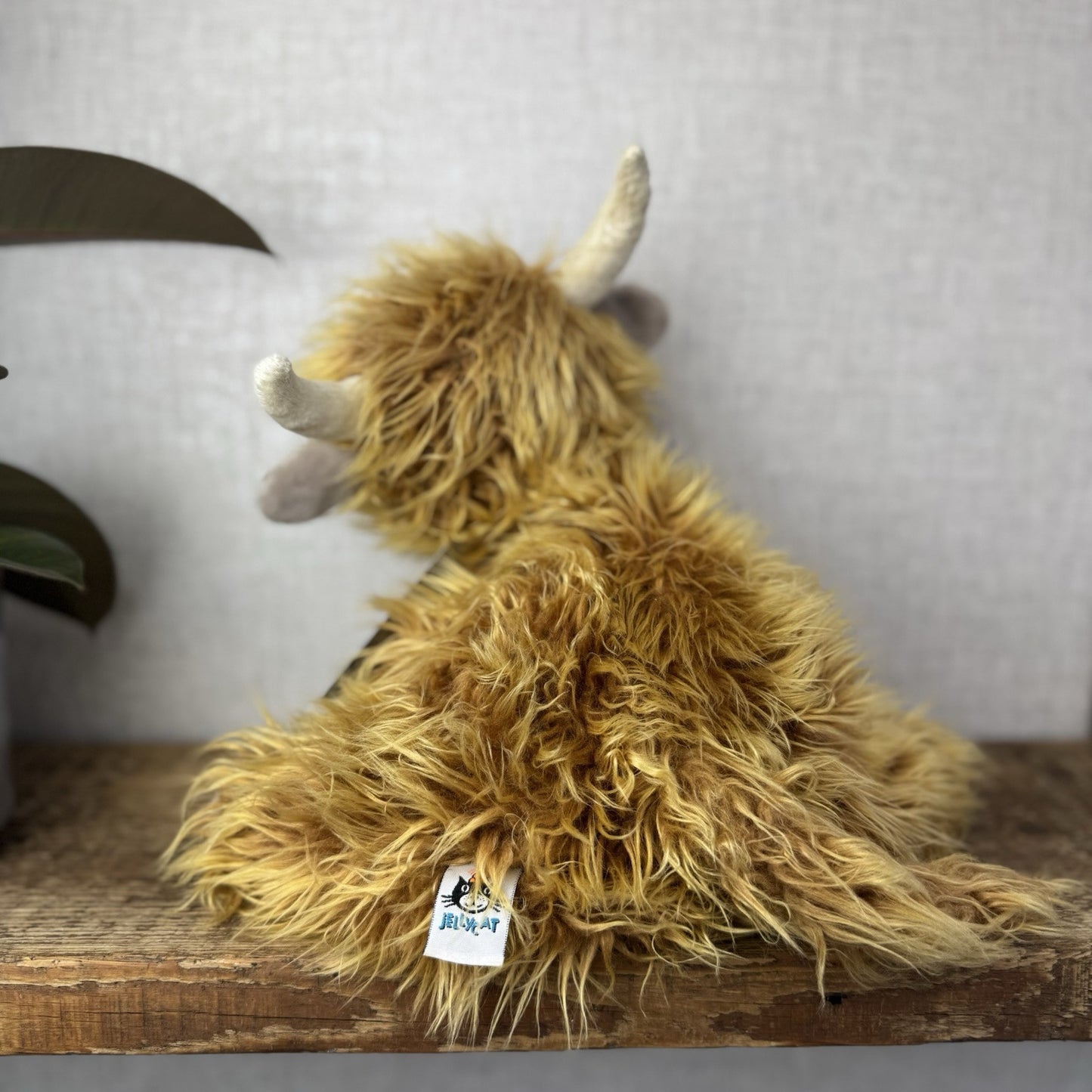 Jellycat Medium Truffles Cow - Fluffy Cow Cushion - Highland Cow 14”
