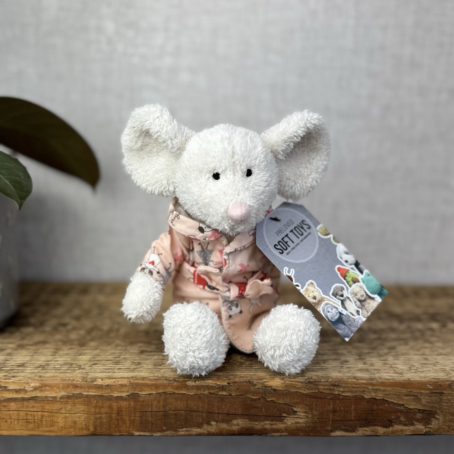 Jellycat Bedtime Mouse In Dressing Gown - Small Jellycat Mice In Pjs - Small 8”