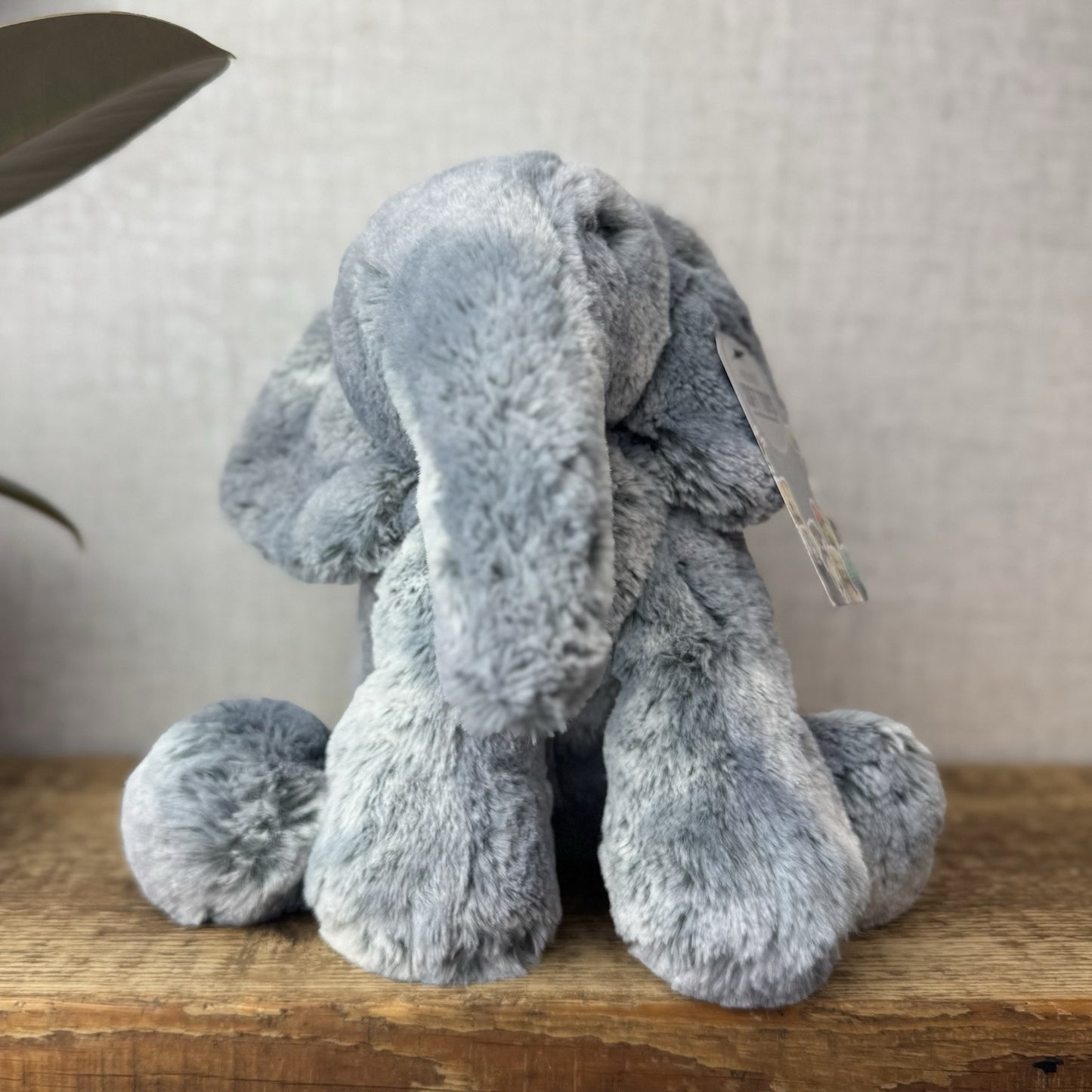 Jellycat Medium Elly Elephant - Grey/Silver Mix Elephant Beanie Super Soft 8”