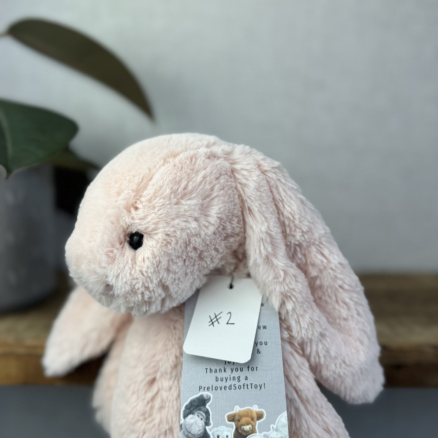 Jellycat Medium Bashful Blush Bunny - Pale Light Pink Rabbit 12” (#2)