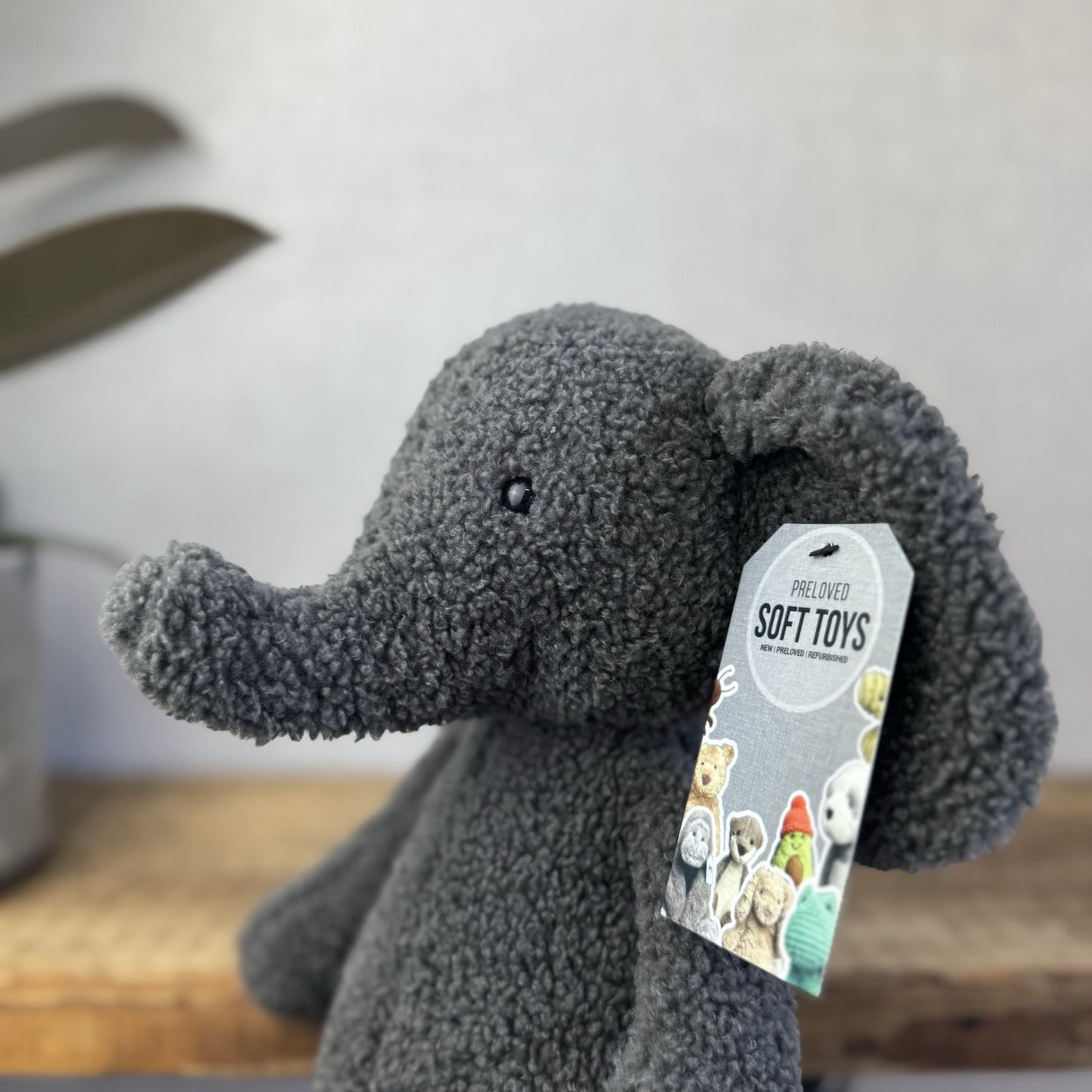 Jellycat Allenby Elephant - Medium Grey Sitting Elephant Plush Retired 12”