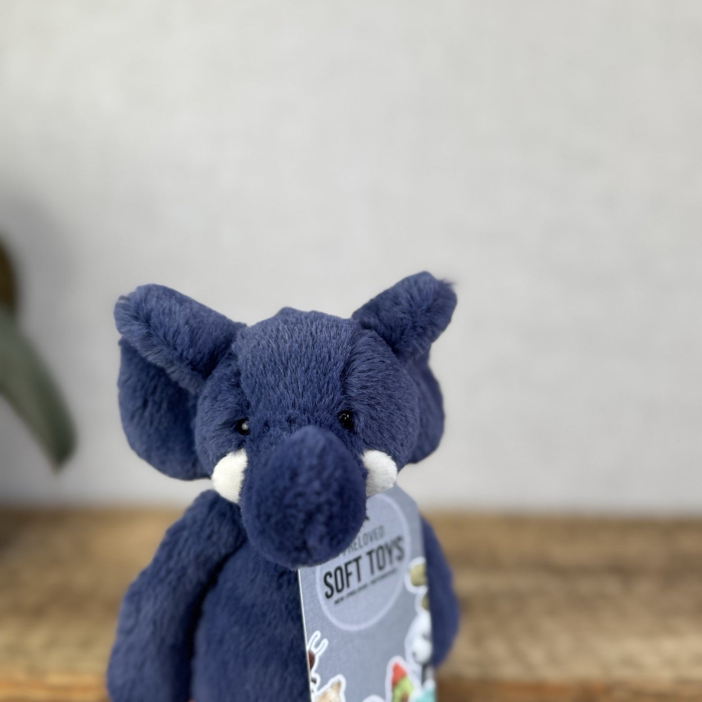 Jellycat Small Bashful Navy Elephant - Bashful Elephant Navy With Tusks NWOT 8"