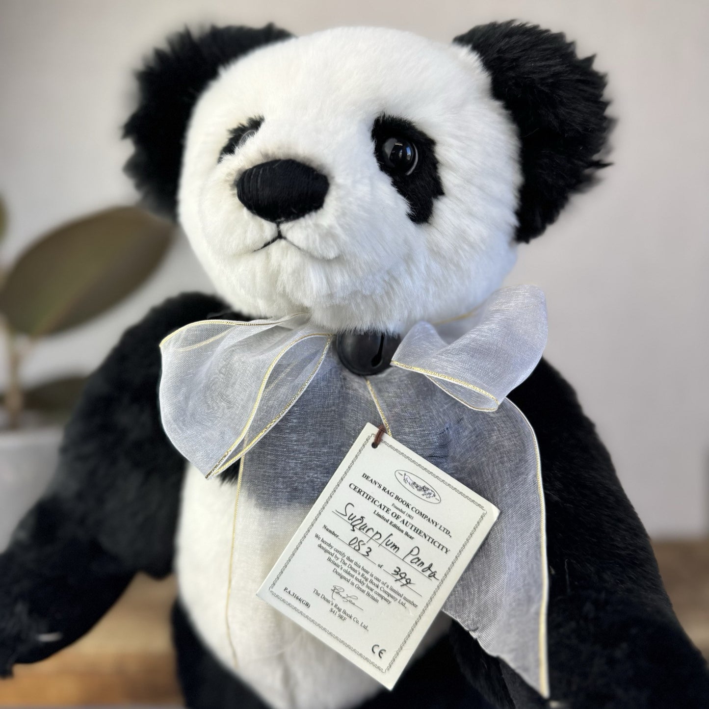 Deans Rag Book Bear Panda Limited Edition Sugarplum Panda Bear Super Soft 11”
